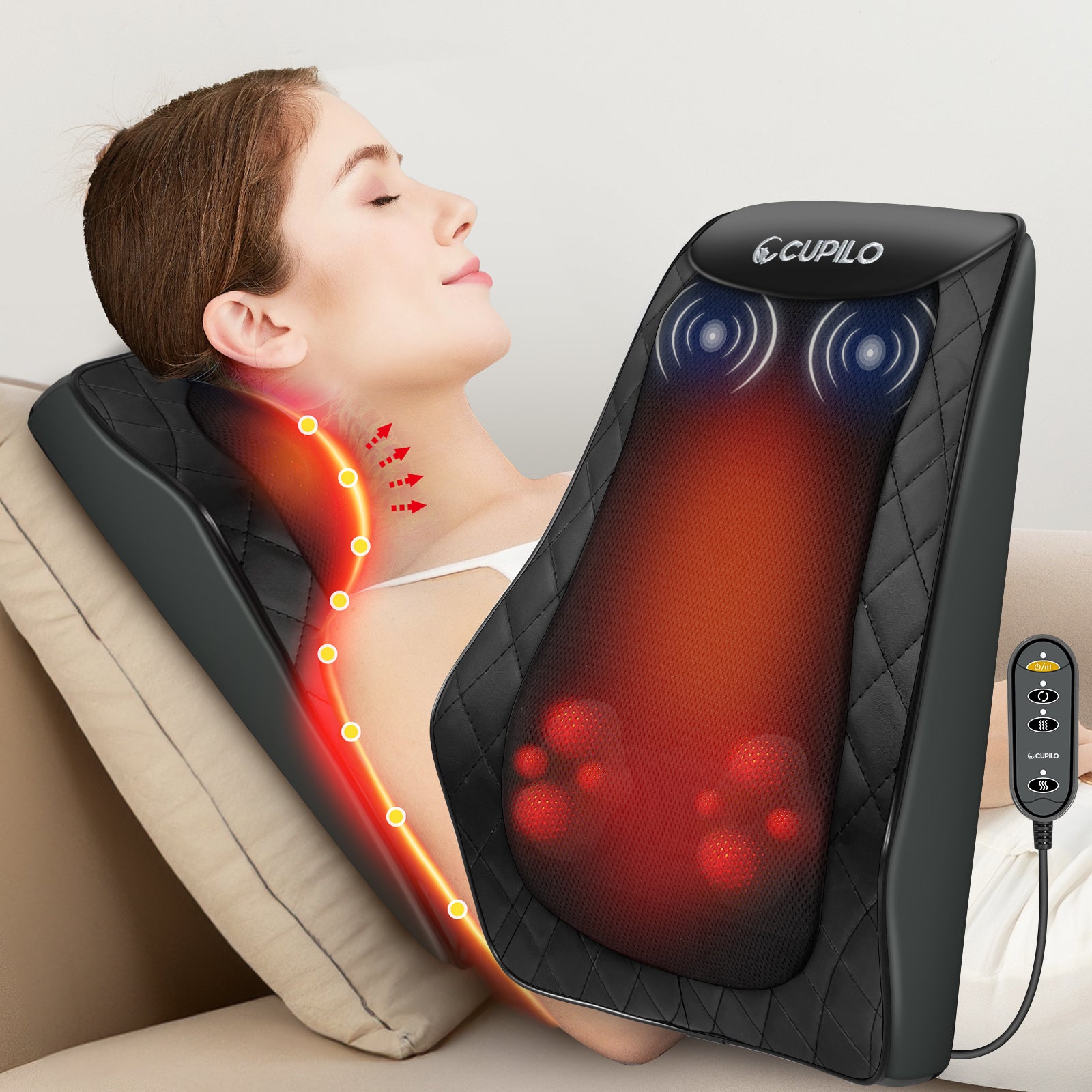 Cupilo Shiatsu Neck and Back Massager with Heat - CPL-1128