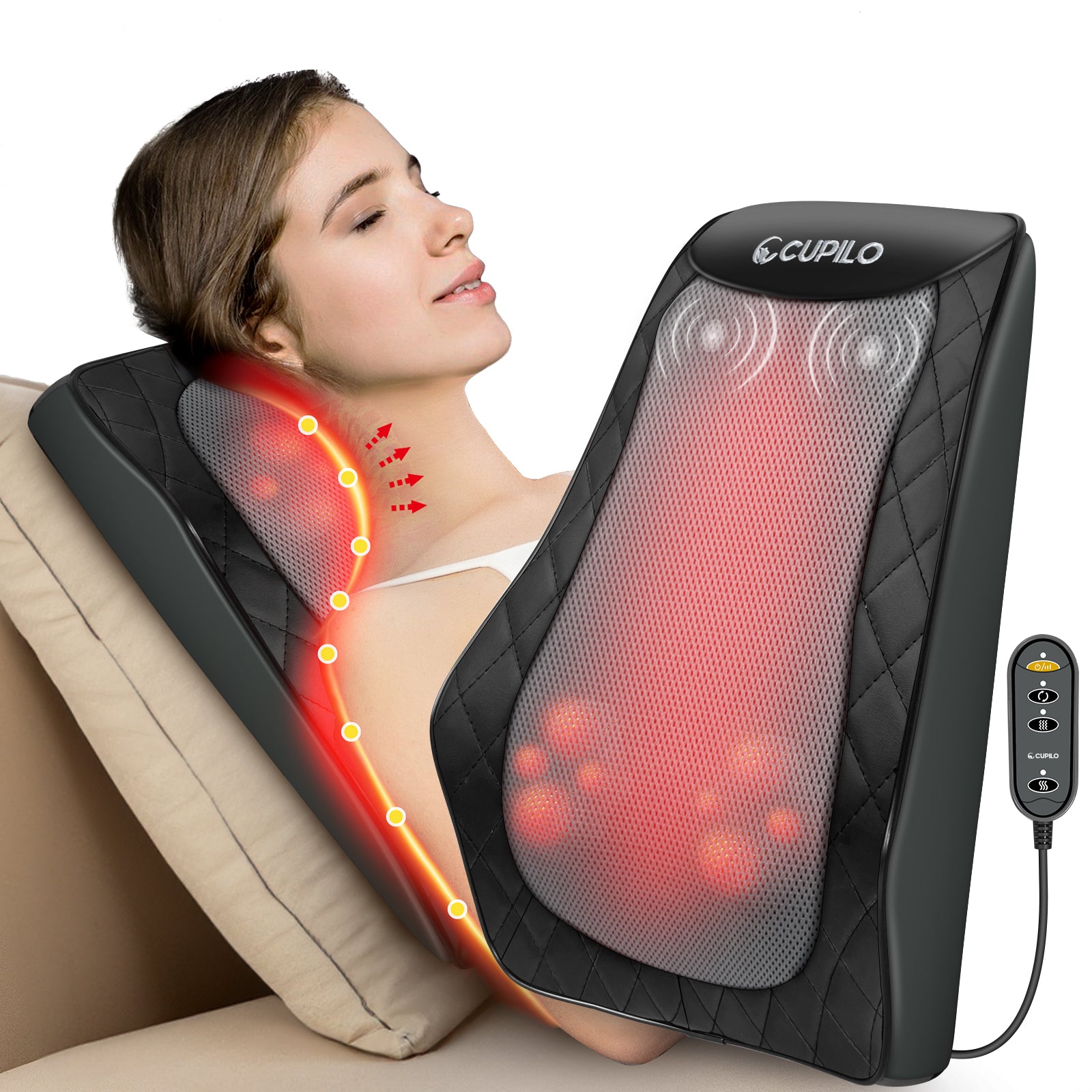 Cupilo Shiatsu Neck and Back Massager with Heat - CPL-1128