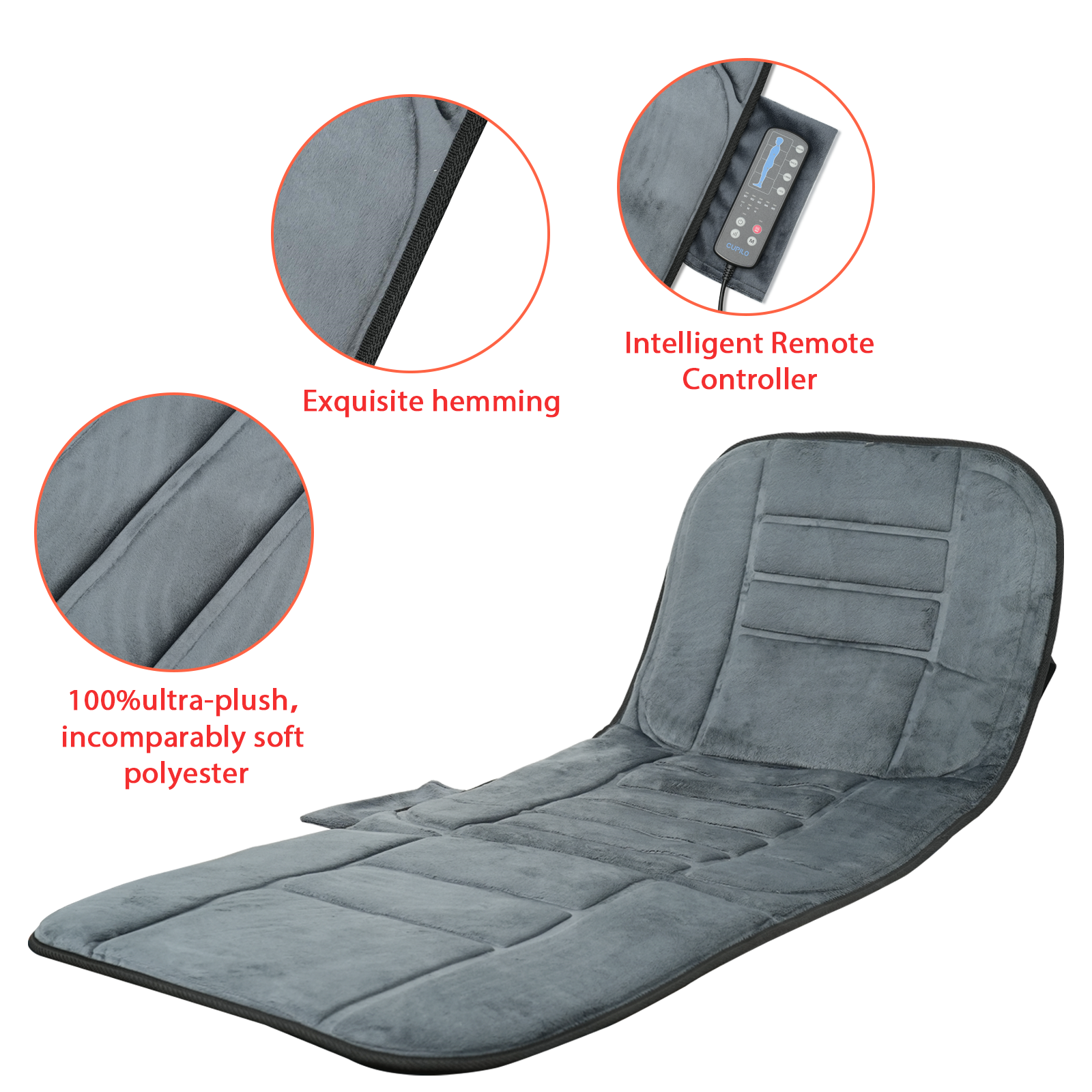 CuPiLo Massager Mat Full Body,5 Massage Modes & 3 Vibration Ievels-- CP-3310