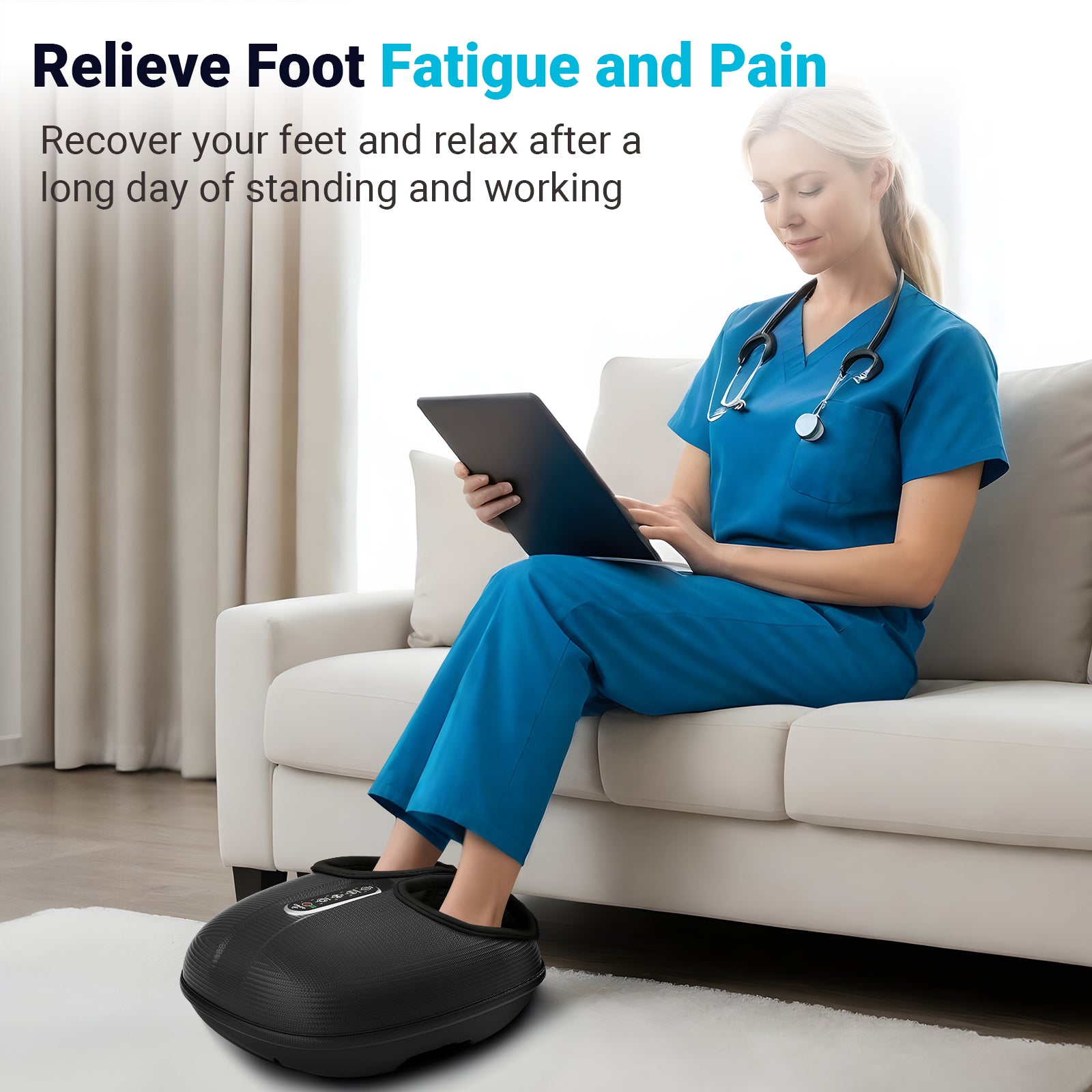 CuPiLo Foot Massager with Heat, Shiatsu Deep Knead Feet Massager with Remote Control - CPL-5522RC