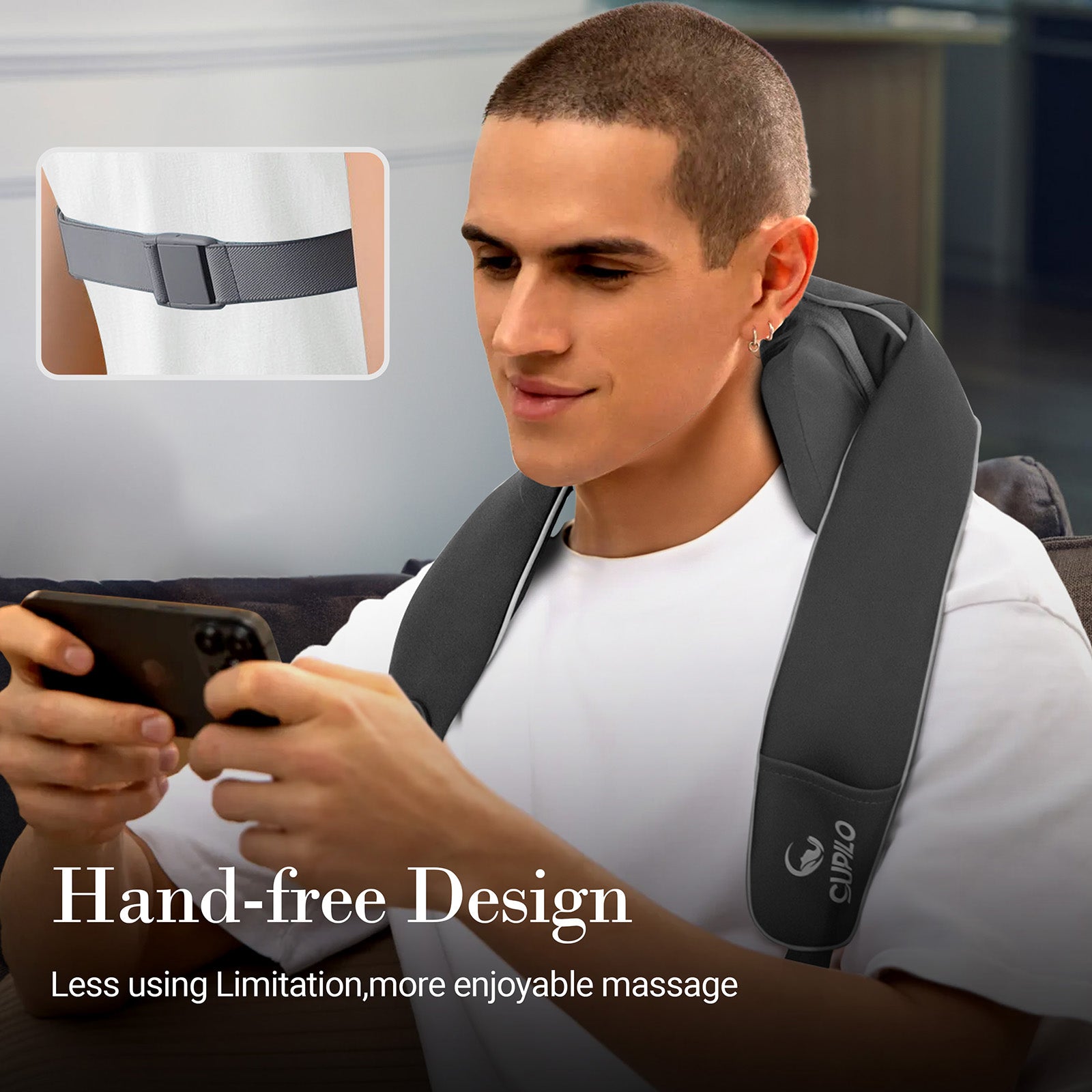 CuPiLo Shiatsu Neck Massager - 2024 New Cordless 6D Expert Deep Tissue Kneading Massage with Wireless Remote Control - CPL-6682R