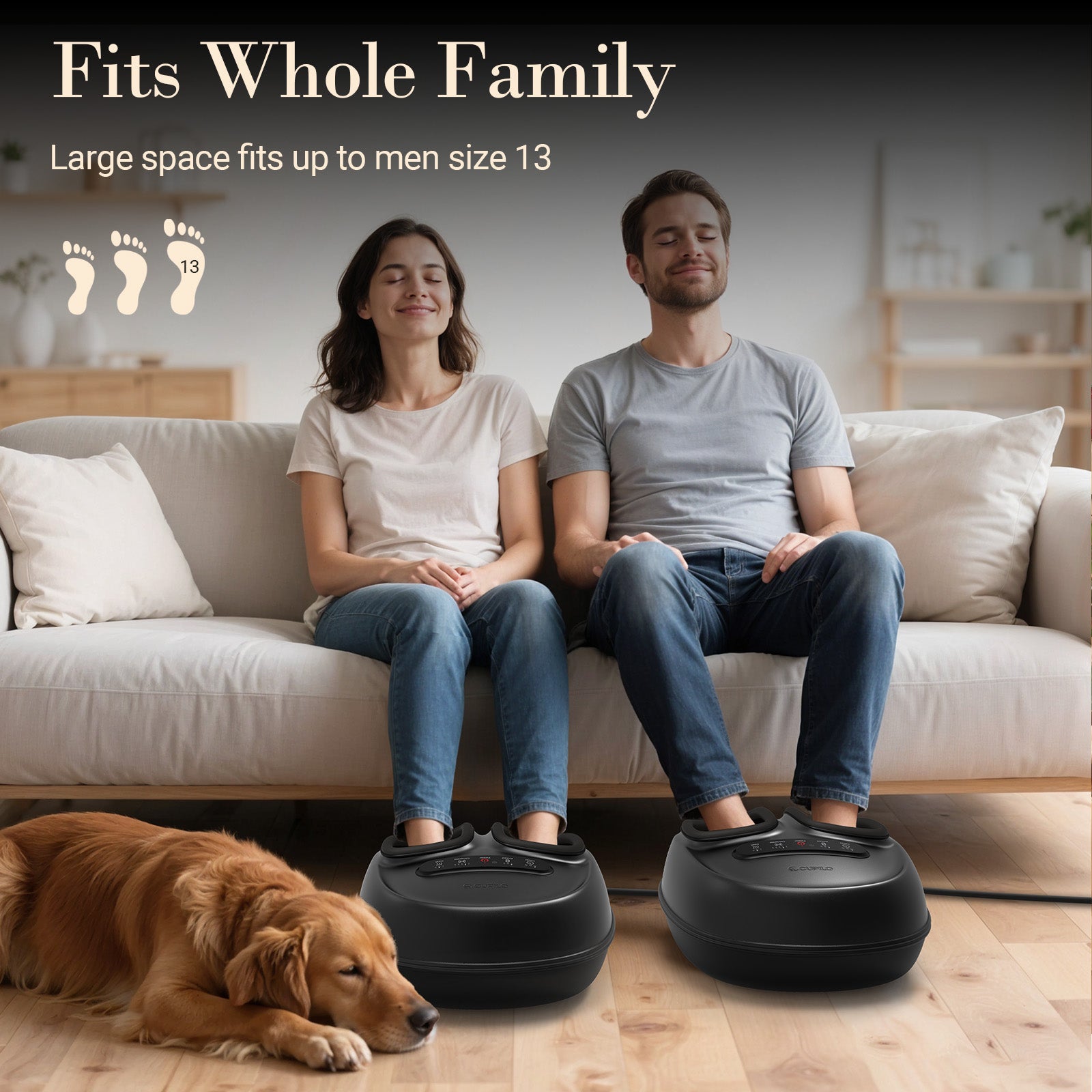 CuPiLo Foot Massager with Heat – Shiatsu Relief for Foot Pain & Plantar Fasciitis - CPL-5551-BLK