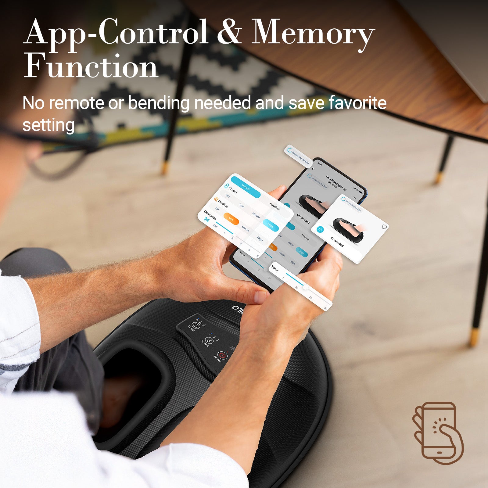 CuPiLo Smart APP-Controlled Foot Massager with Heat - FSA/HSA Eligible - CPL-5555S
