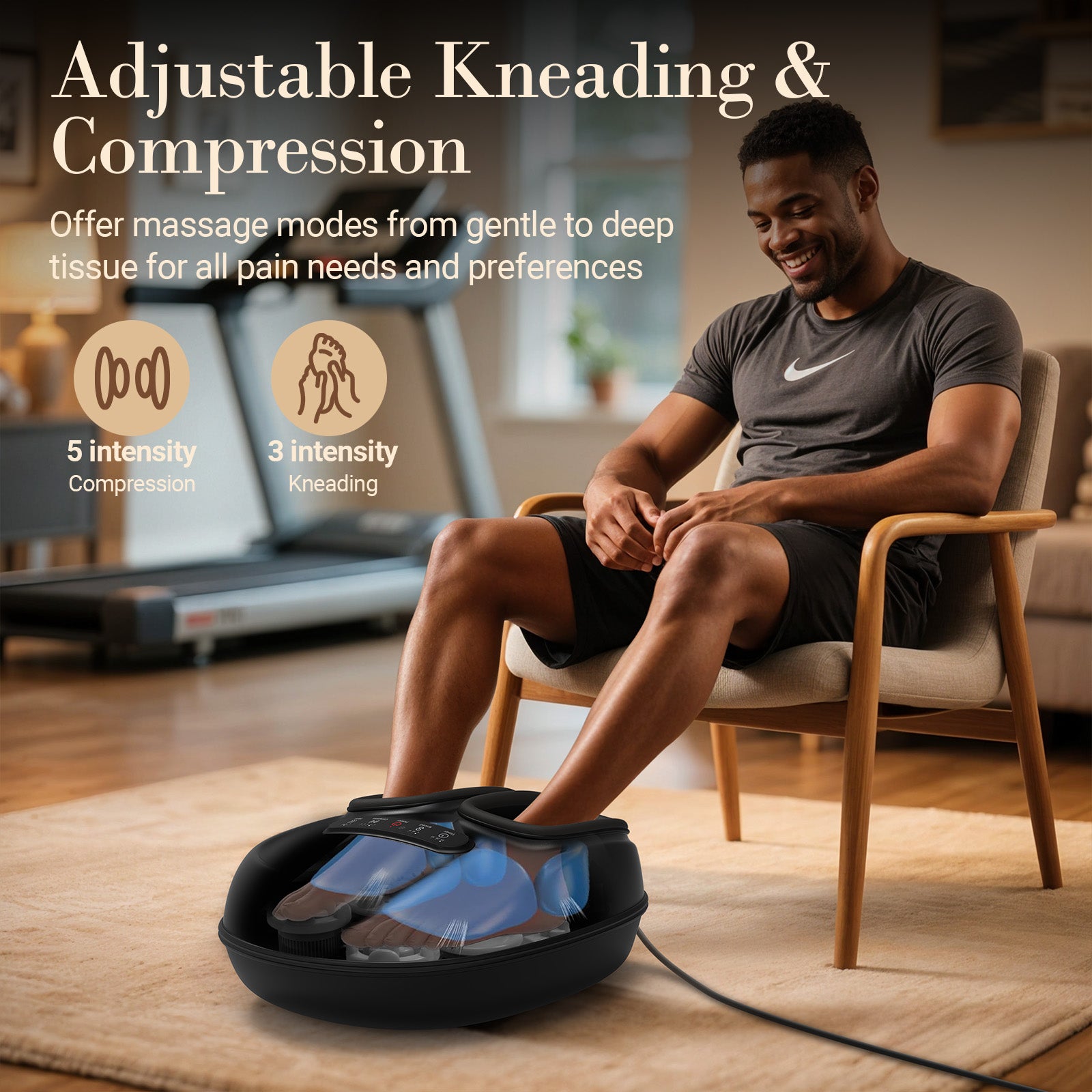 CuPiLo Foot Massager with Heat – Shiatsu Relief for Foot Pain & Plantar Fasciitis - CPL-5551-BLK