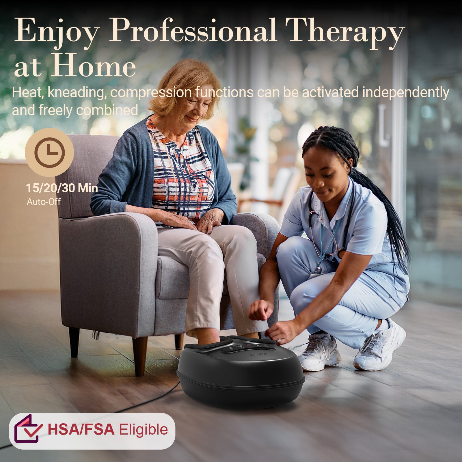 CuPiLo Foot Massager with Heat – Shiatsu Relief for Foot Pain & Plantar Fasciitis - CPL-5551-BLK