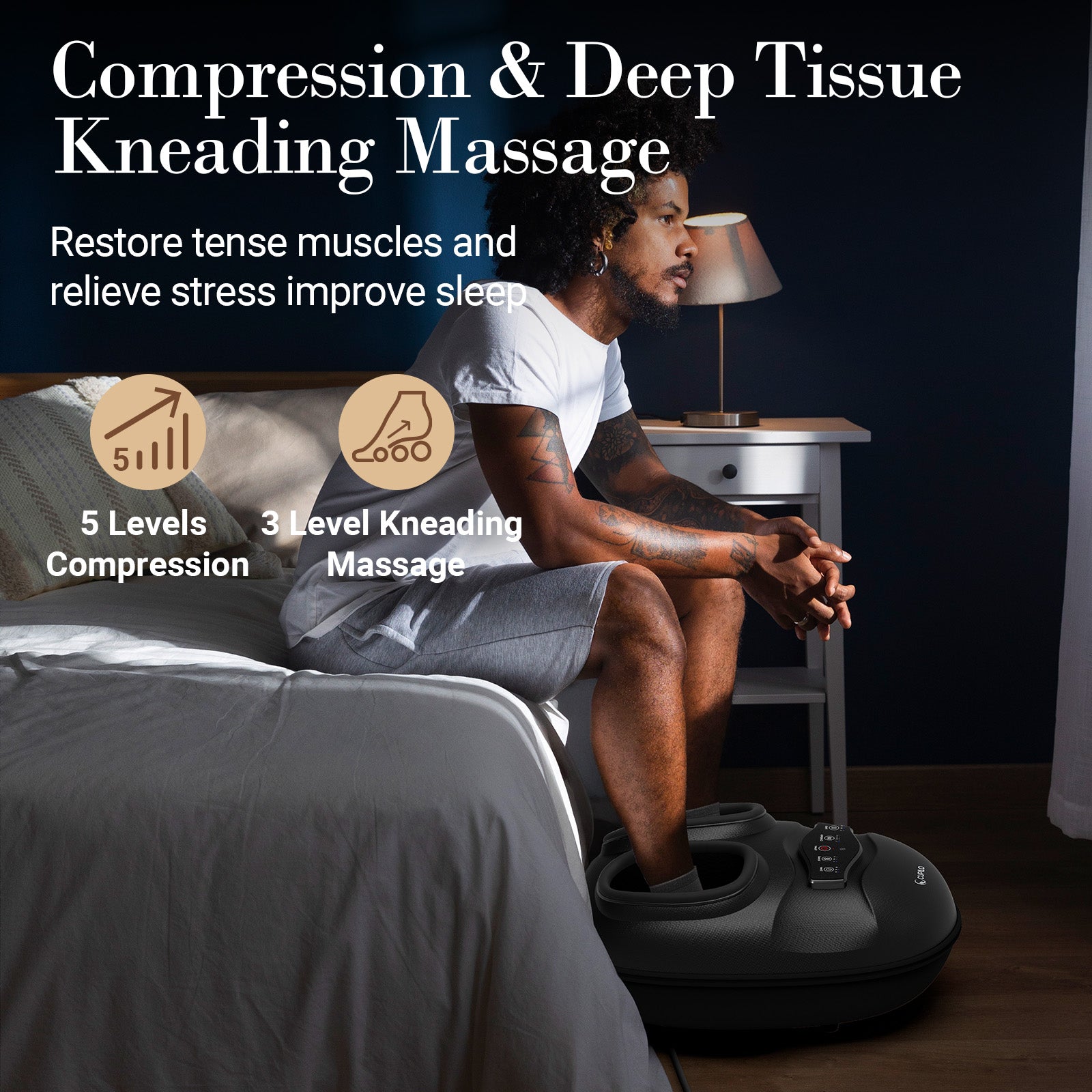 CuPiLo Smart APP-Controlled Foot Massager with Heat - FSA/HSA Eligible - CPL-5555S