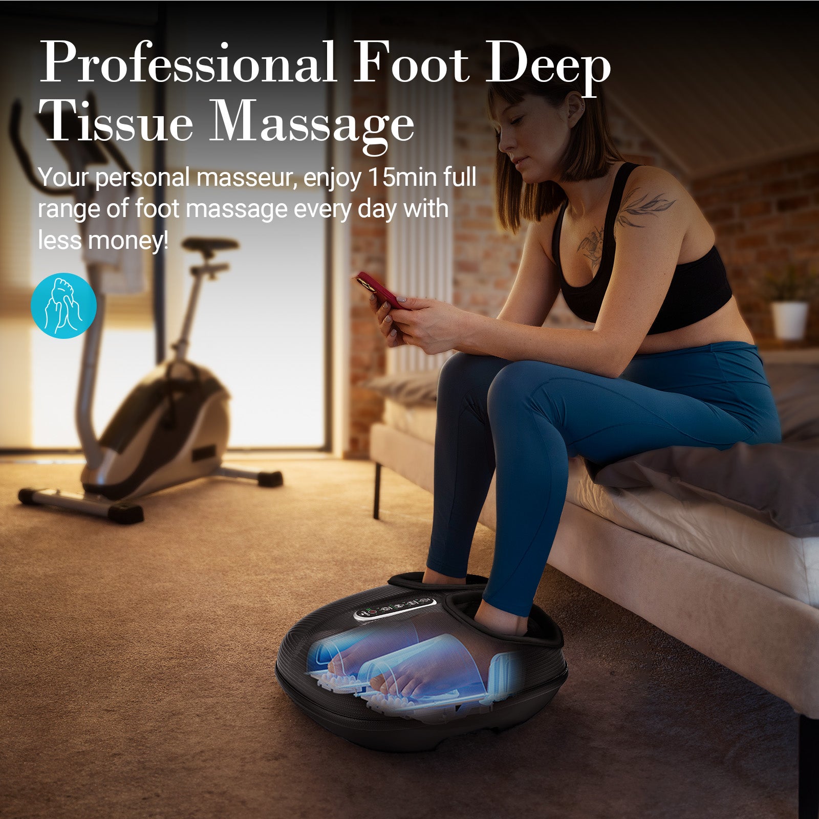 CPL-5522RC-WM Cupilo Foot Massager Machine with Heat & Remote Control, Shiatsu Deep Kneading Foot Massager for Plantar Fasciitis, Tired Muscles, Neuropathy, Blood Circulation, Birthday Gifts, Size up to 13''