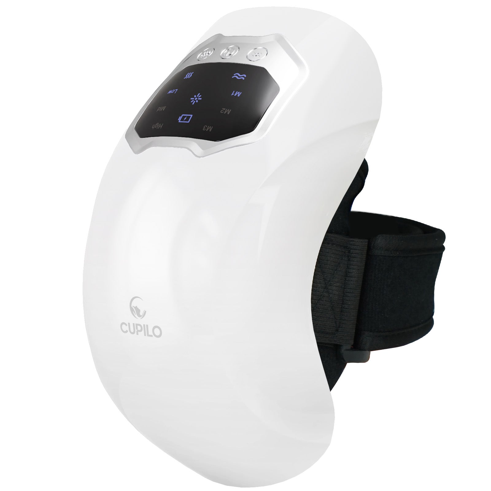 CuPiLo Cordless Knee Massager with Heat – 3 Heat Levels & 3 Vibration Modes, Rechargeable Heated Knee Brace with LED Display & Adjustable Straps for Pain Relief - CPL-5552