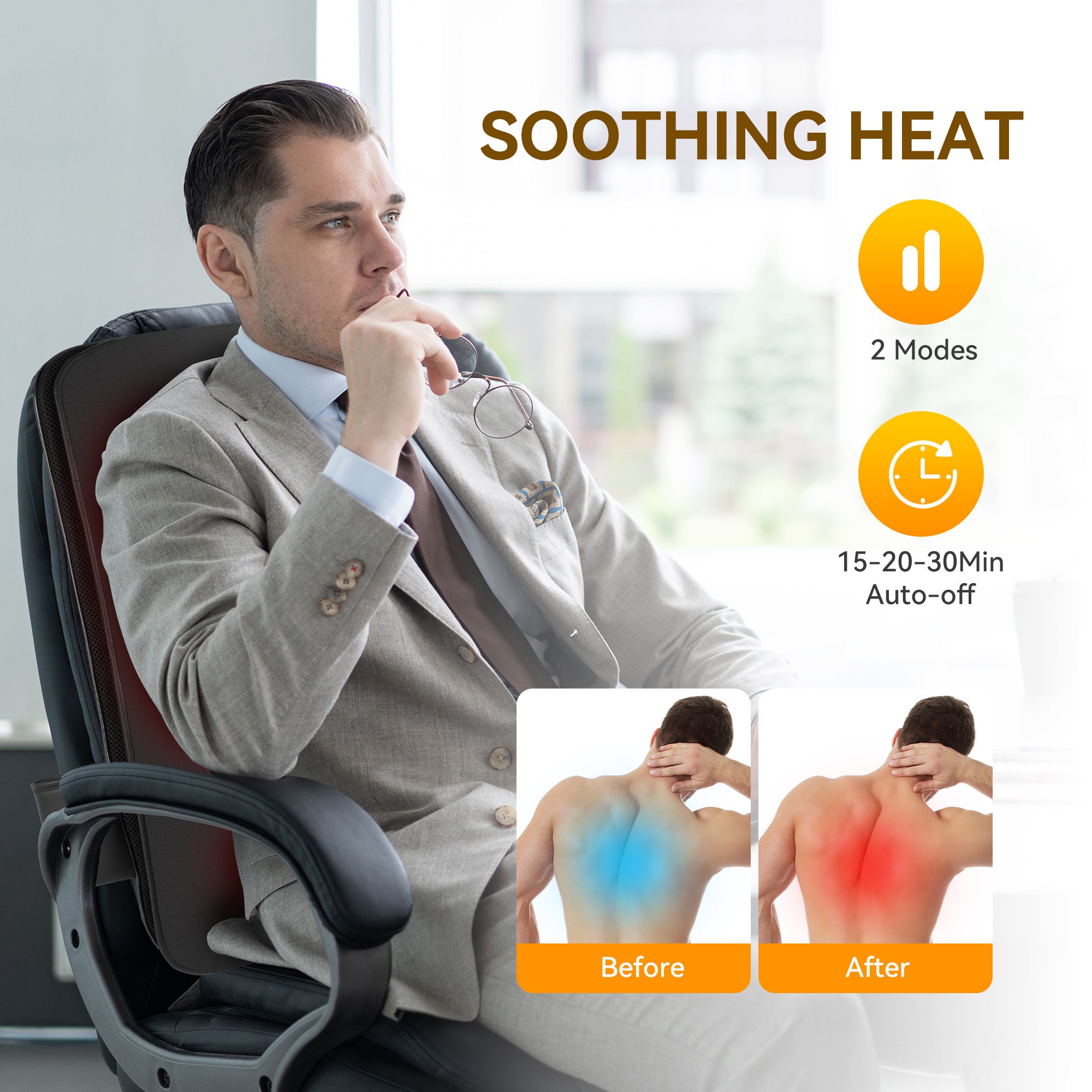 Back Massager - 3D Deep Tissue Kneading for Back Pain Relief - CPL-2241