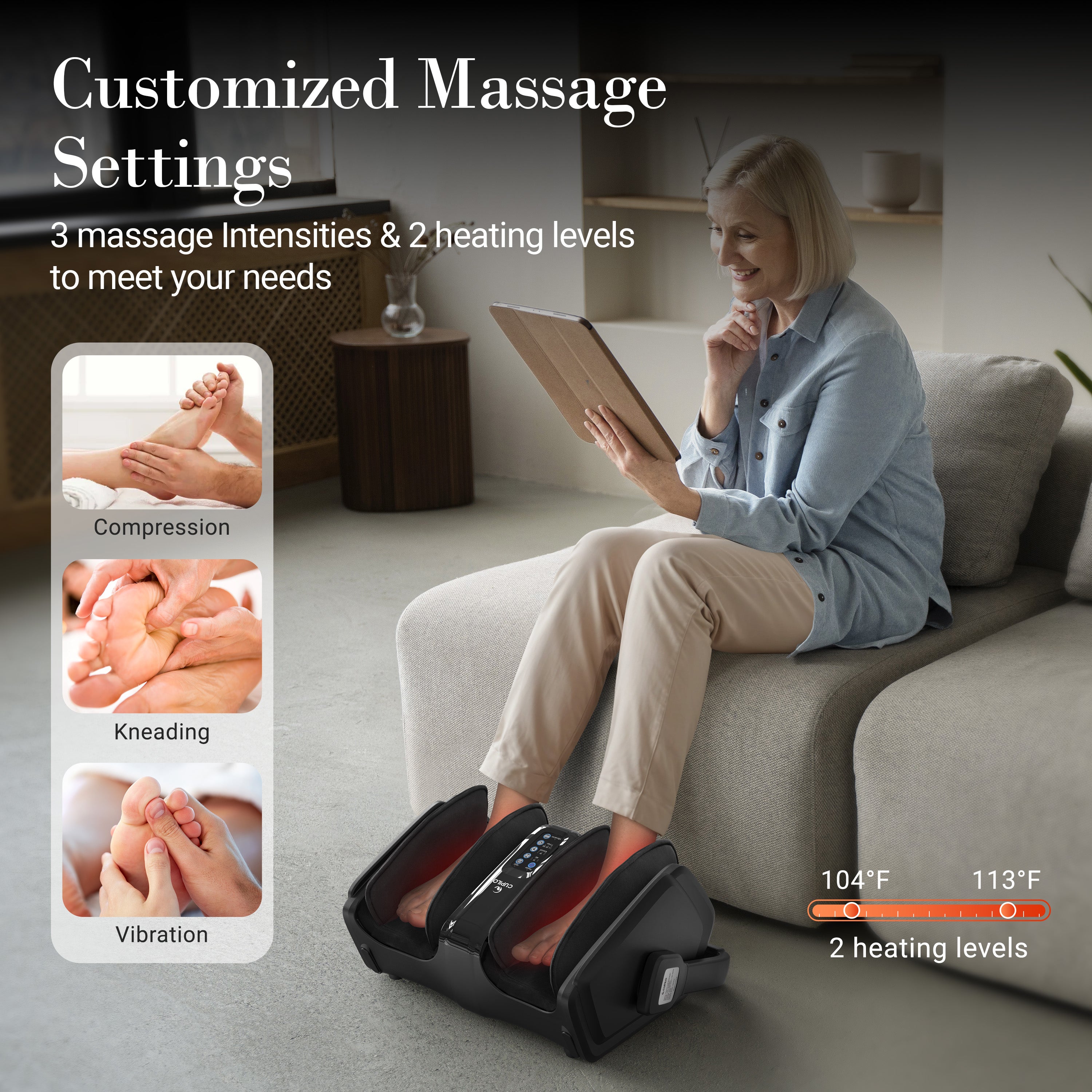 CuPiLo Shiatsu Foot and Calf Massager with Remote Control - CPL-5599RC