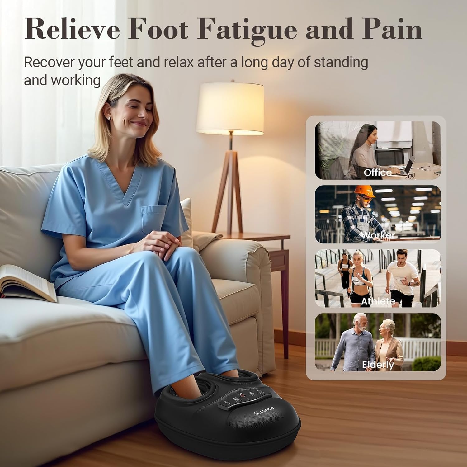 Shiatsu Foot Massager with Heat – Remote Control, Adjustable Compression, FSA/HSA Eligible - CPL-5555RC