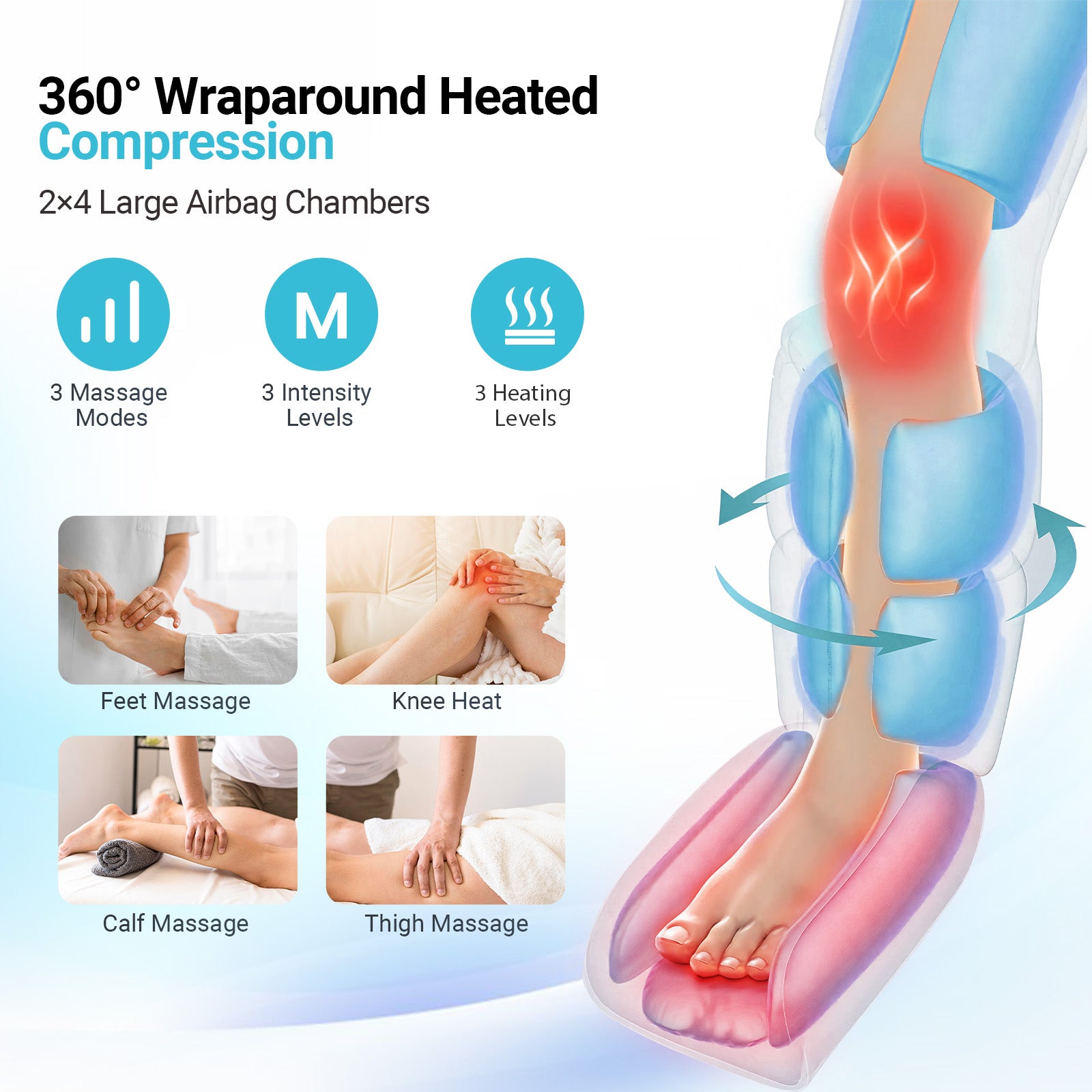 CuPiLo Leg Massager with Heat - CPL-FE-7204B-N1