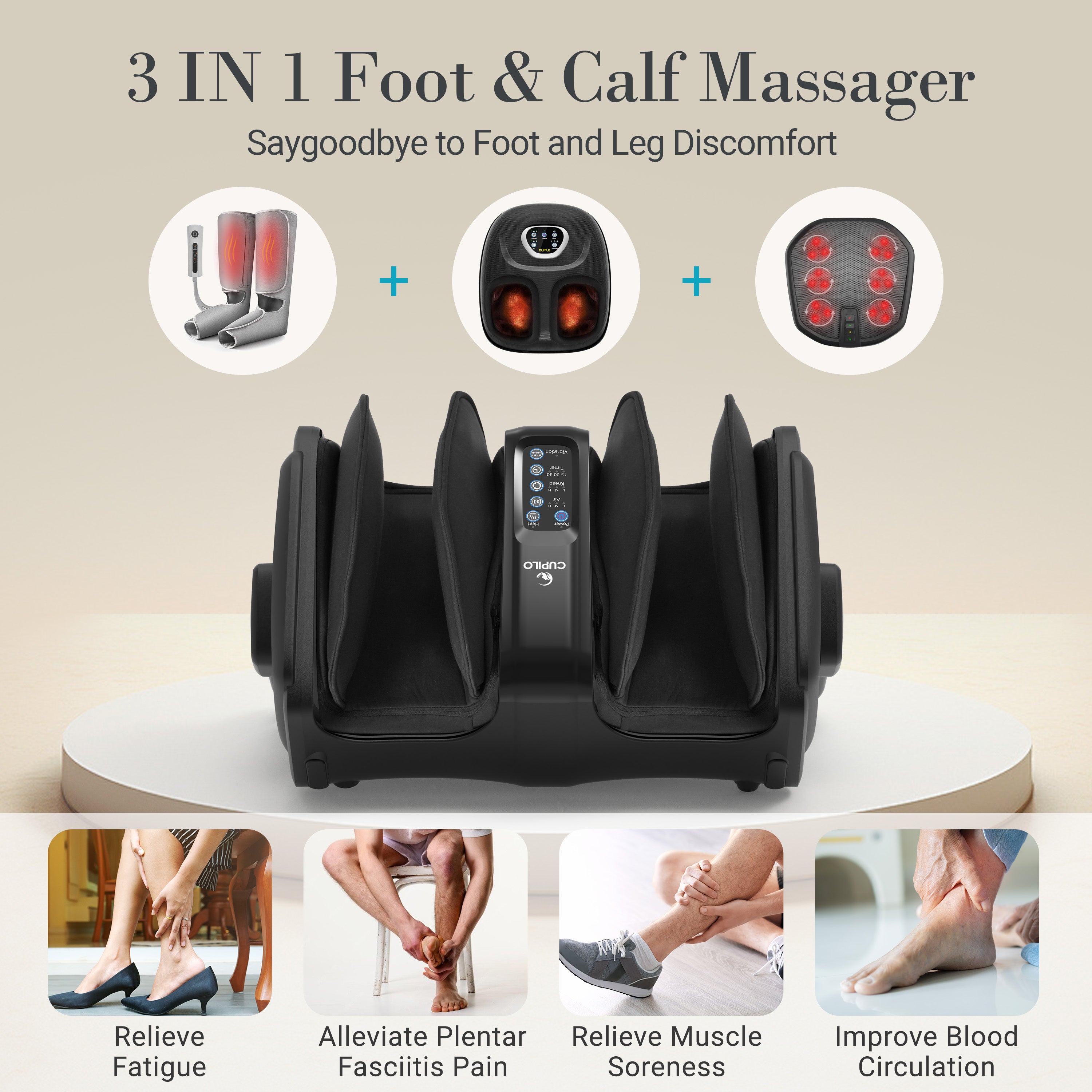CuPiLo Shiatsu Foot and Calf Massager with Remote Control - CPL-5599RC