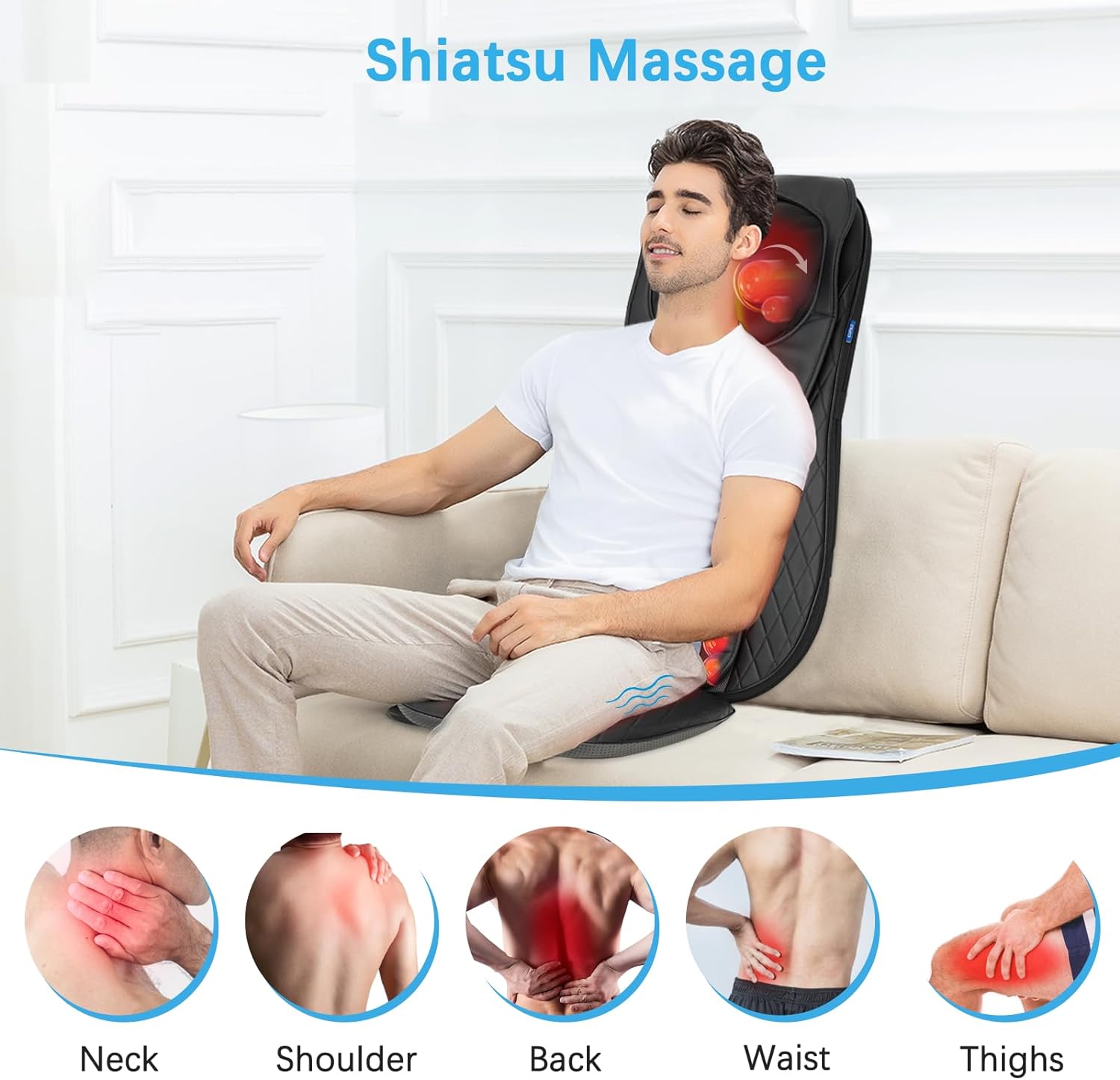 CuPiLo Shiatsu Neck Back Massager with Heat - CPL-2233