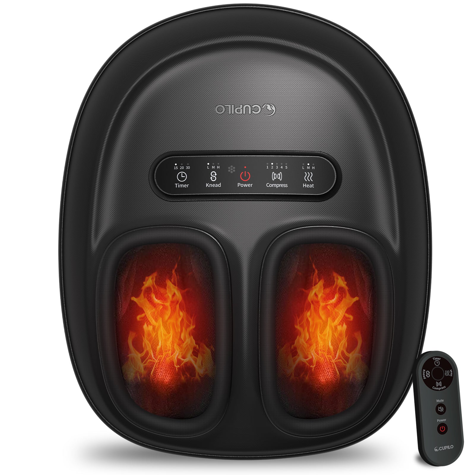 CuPiLo Foot Massager with Heat – Shiatsu Relief for Foot Pain & Plantar Fasciitis - CPL-5551-BLK