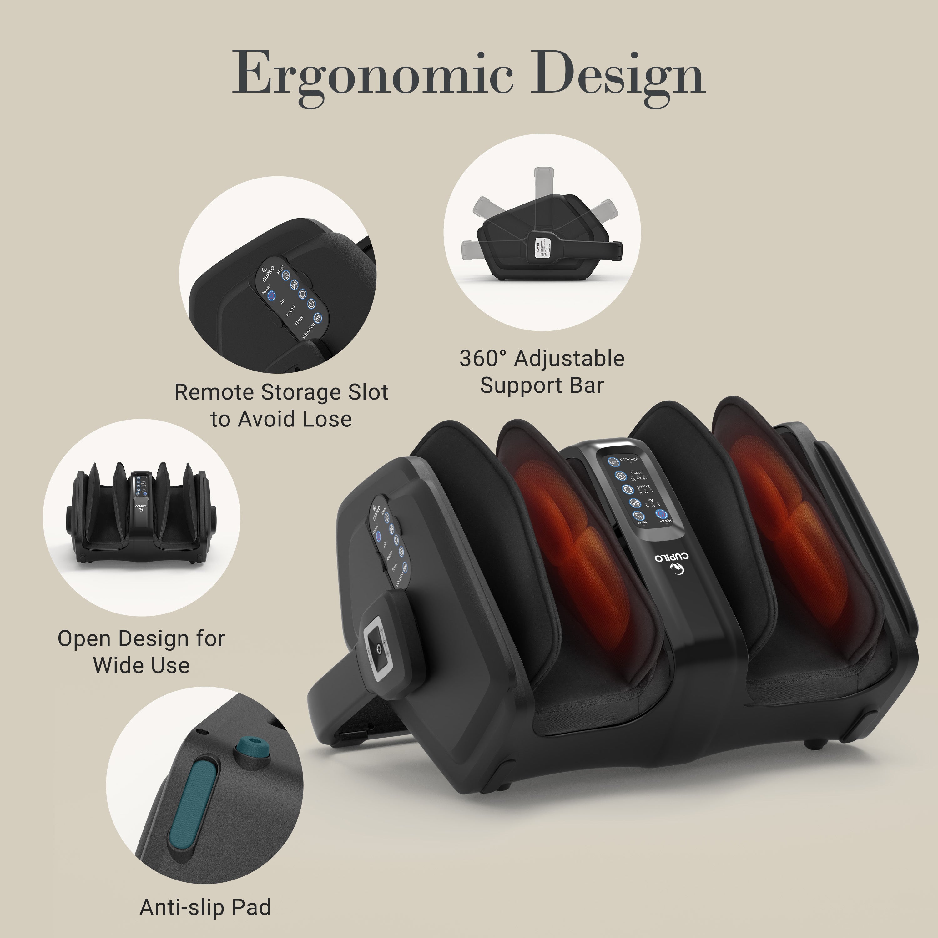CuPiLo Shiatsu Foot and Calf Massager with Remote Control - CPL-5599RC