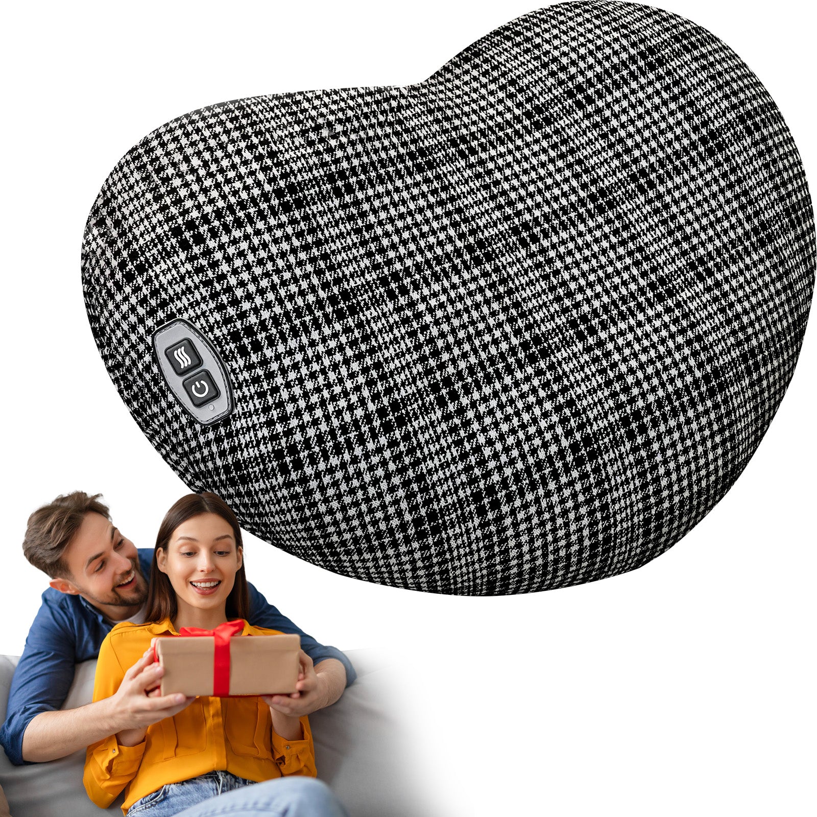 CuPiLo Back Massager for Pain Relief, Gifts for Women Men, Cordless 120min Neck and Back Massager, Plush Skin-Friendly Kneading Massage Pillow for Body Relaxation at Home - CPL-1149