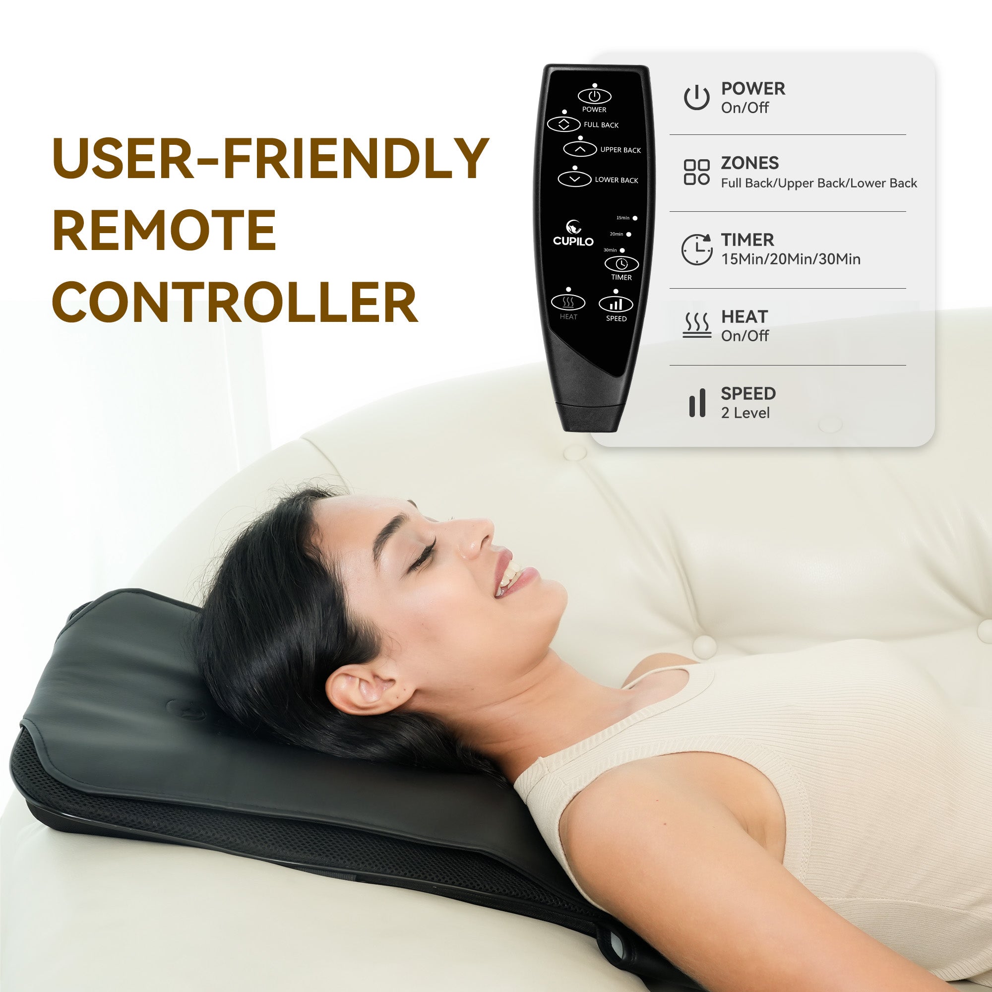 Back Massager - 3D Deep Tissue Kneading for Back Pain Relief - CPL-2241