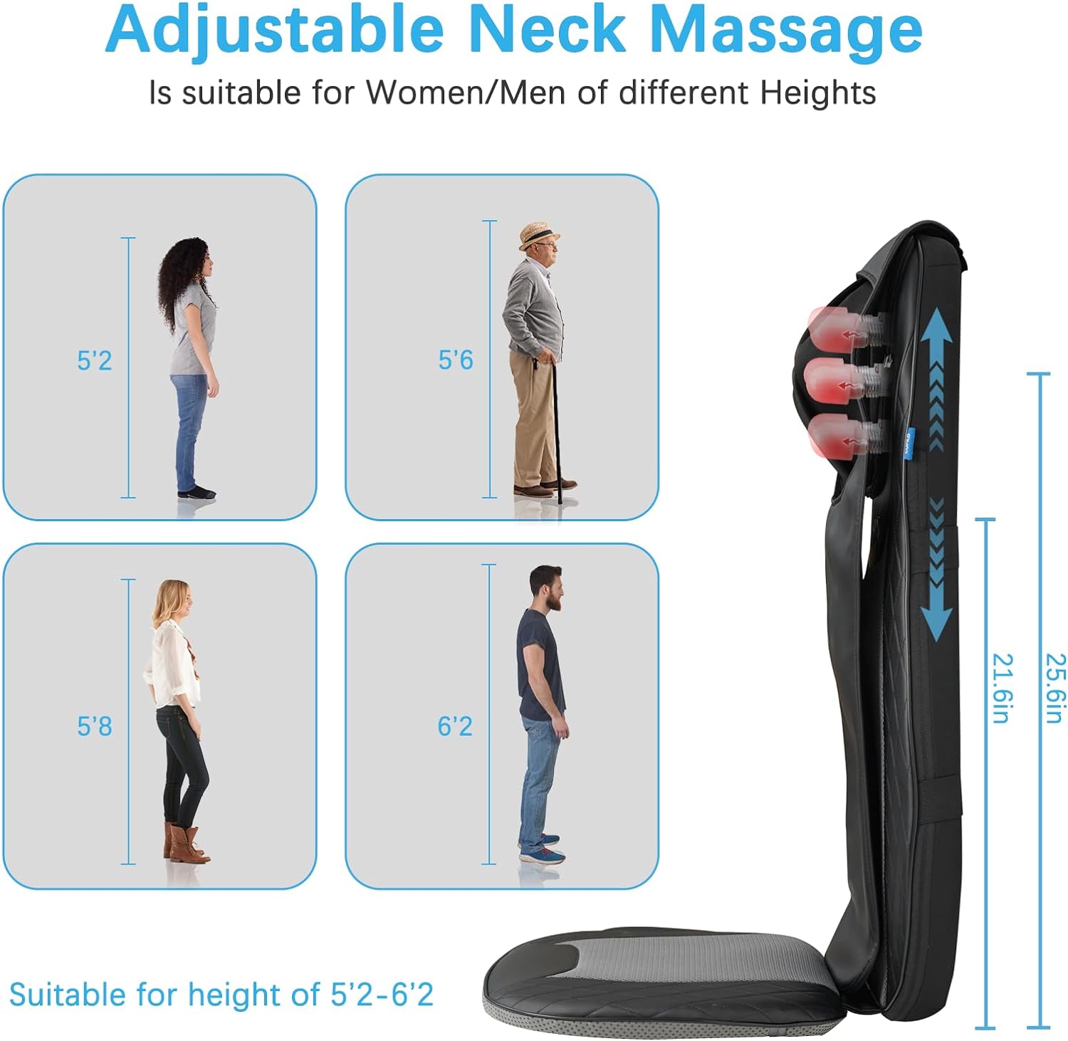 CuPiLo Shiatsu Neck Back Massager with Heat - CPL-2233
