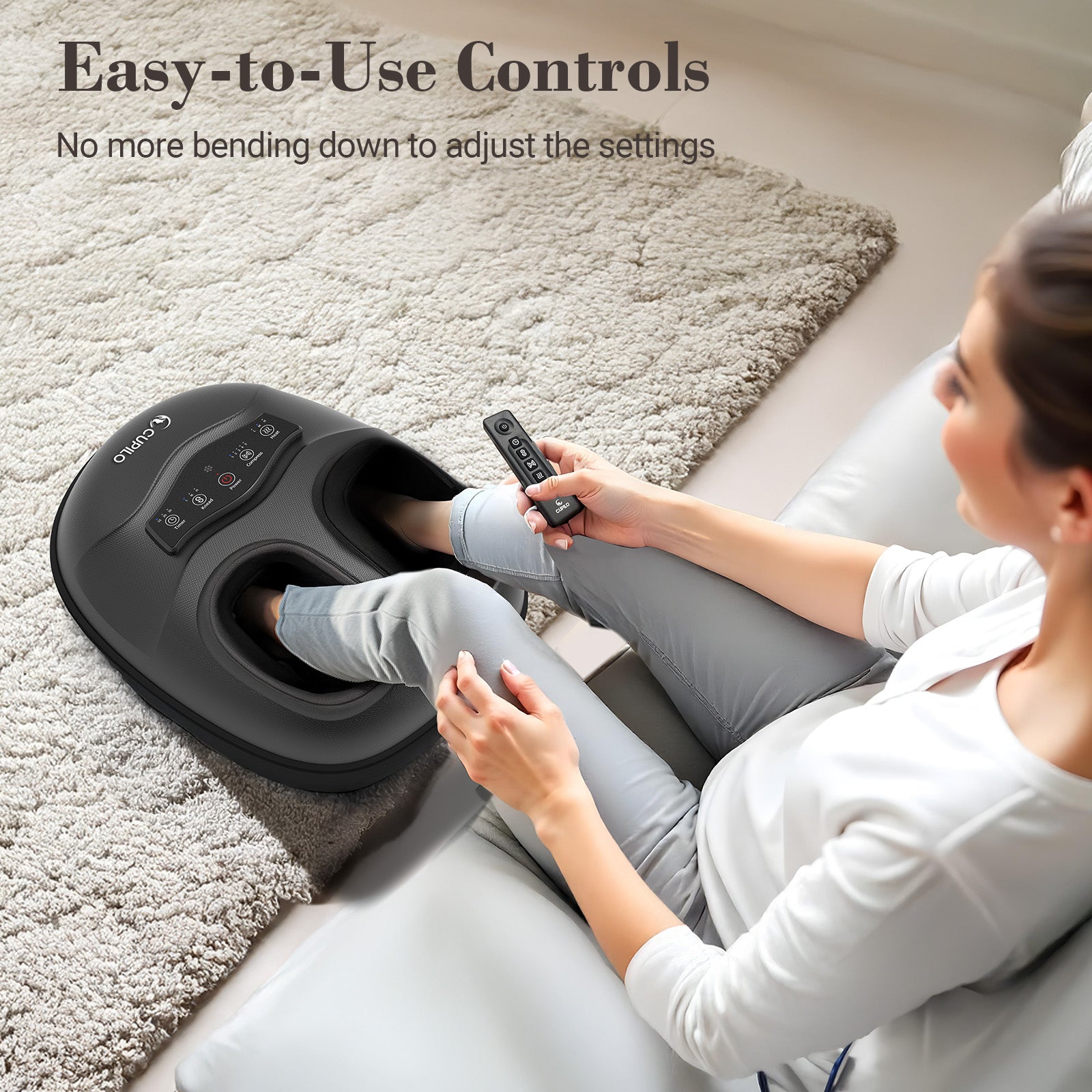 Shiatsu Foot Massager with Heat - Deep Tissue Kneading Feet Massager for Plantar Fasciitis - CPL-5555