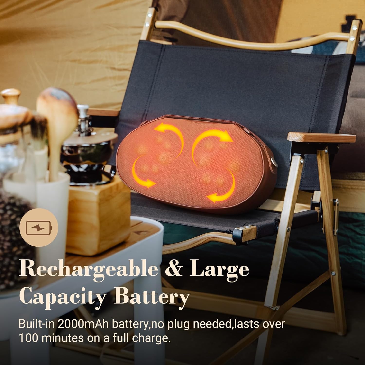 CPL-1148-WM Cupilo Neck Back Massager with Heat , Shiatsu Back Massage Pillow for Neck,Leg,Upper &Lower Back Pain Relief