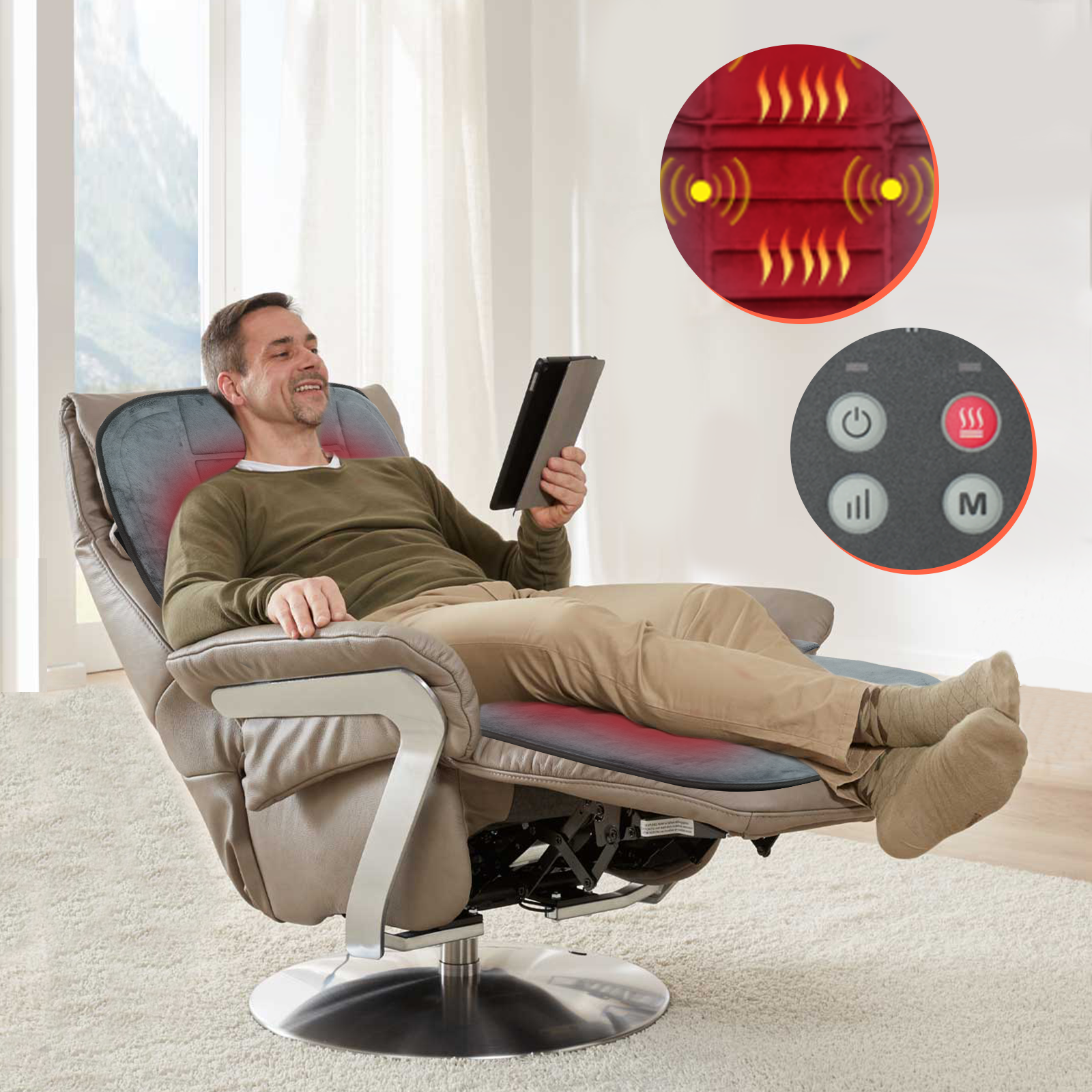 CuPiLo Massager Mat Full Body,5 Massage Modes & 3 Vibration Ievels-- CP-3310