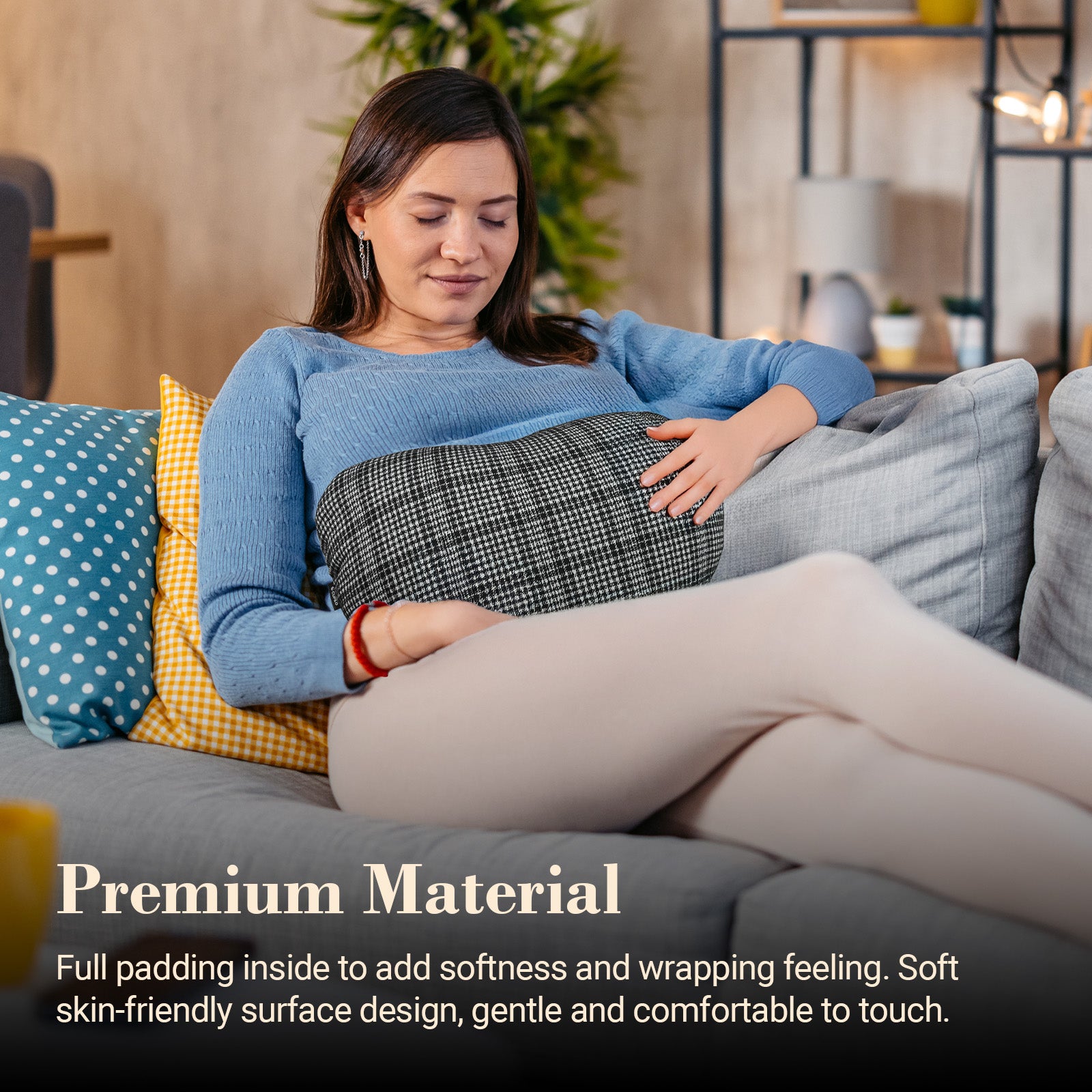 WM-1149 CuPiLo Back Massager for Pain Relief, Fathers Day Dad Gifts for Men, FSA Eligible HSA, Cordless 120min Neck and Back Massager, Plush Skin-Friendly Kneading Massage Pillow for Full Body Relaxation