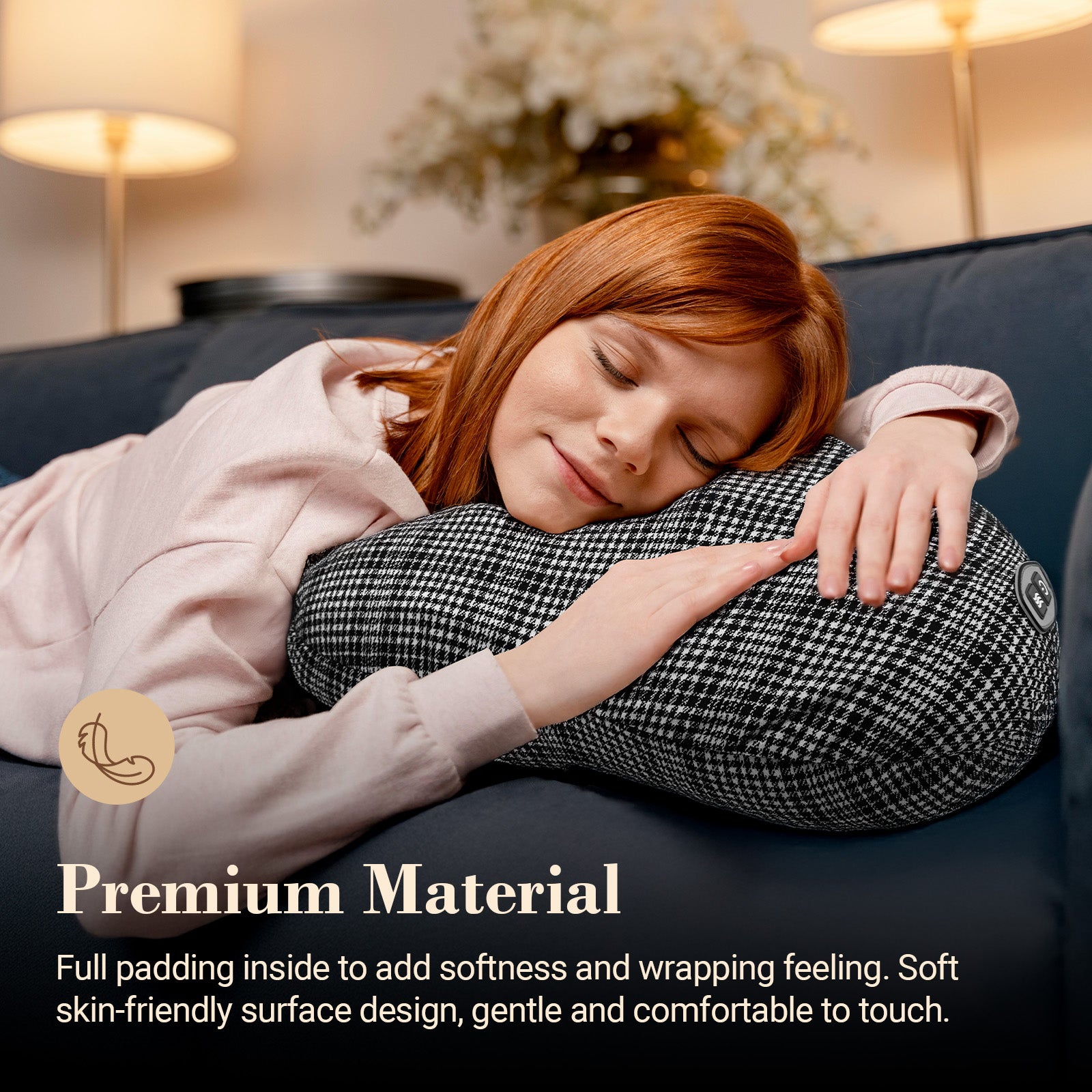 WM-1149 CuPiLo Back Massager for Pain Relief, Fathers Day Dad Gifts for Men, FSA Eligible HSA, Cordless 120min Neck and Back Massager, Plush Skin-Friendly Kneading Massage Pillow for Full Body Relaxation