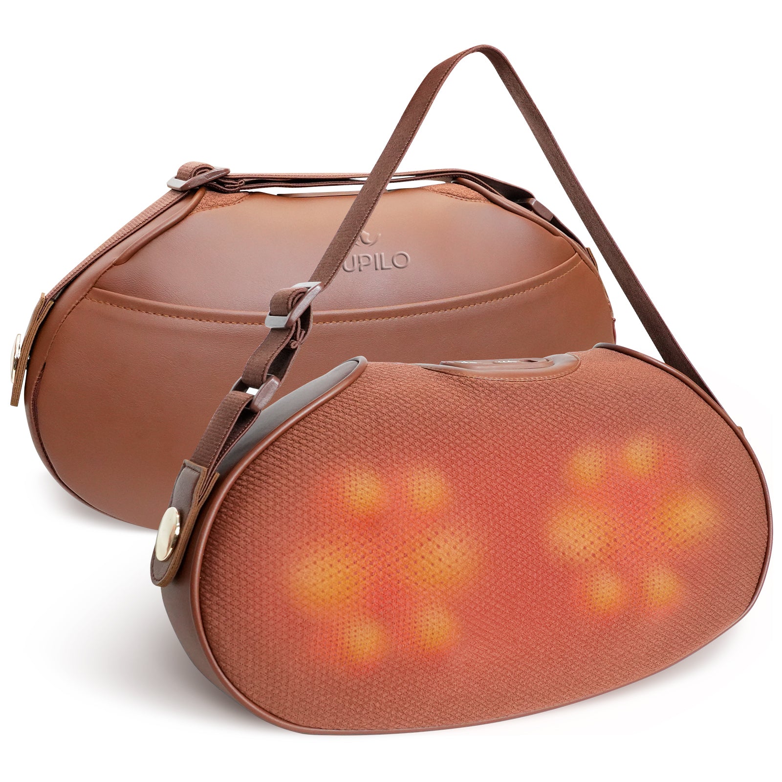 CUPILO cordless shiatsu back and neck massage pillow with heat - deep kneading therapy for muscle tension.