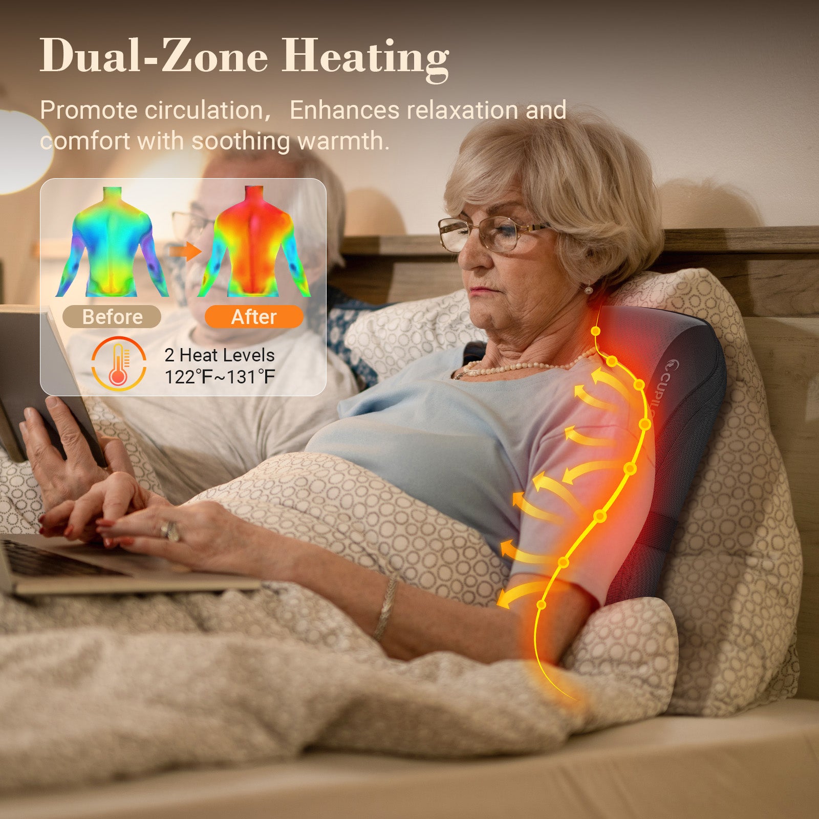 2025 Upgrade Back Massager for Pain Relief with Heat, 8-Node Shiatsu Deep Tissue Back Massager for Upper & Lower Back - CPL-2252-BLK