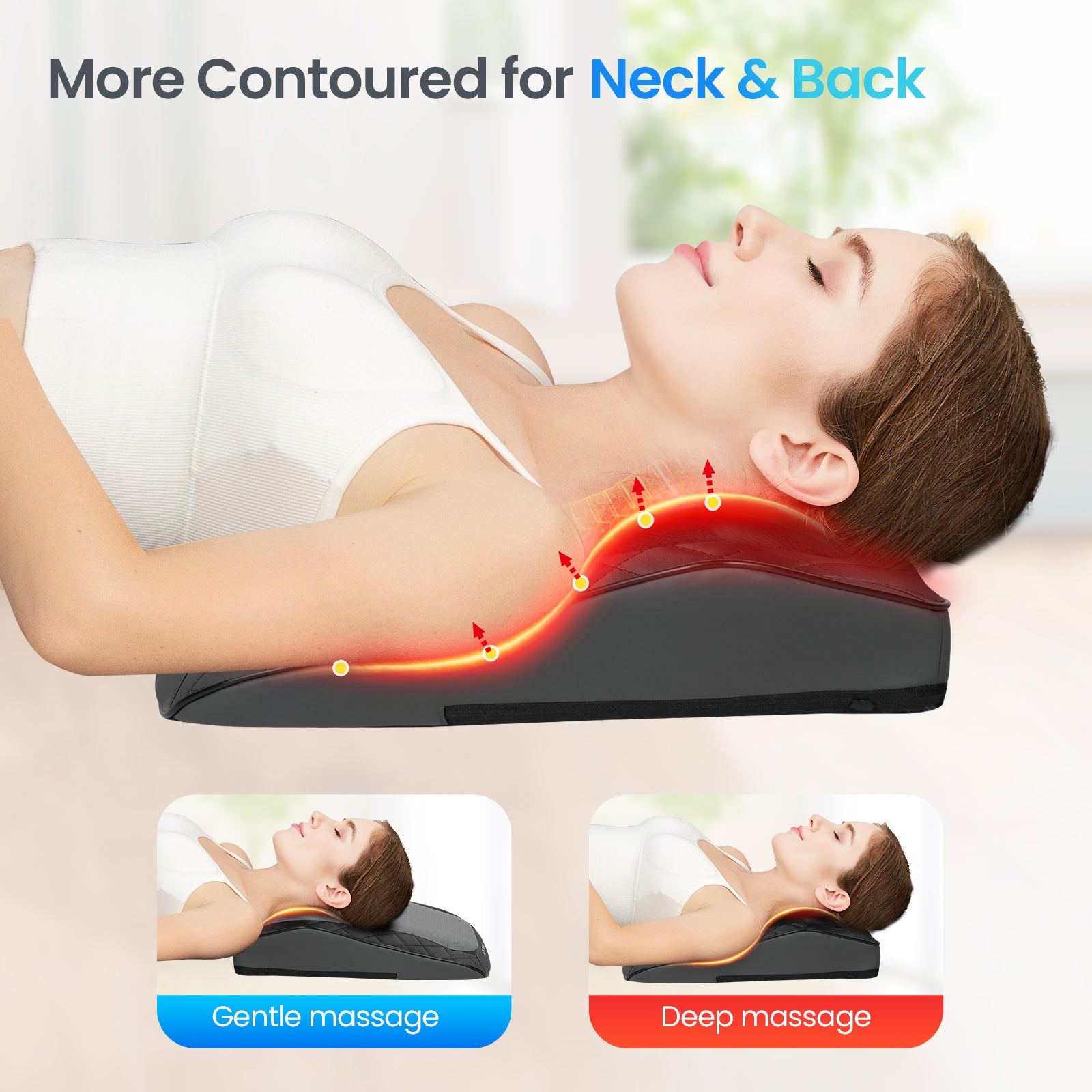 CuPiLo Back and Neck Massager, FSA Eligible HSA Store Massager for Pain Relief Deep Tissue, Heated Massage with Vibration, Massage Pillow for Neck, Back, Shoulder, Leg, Mothers Day Gifts for Mom Women