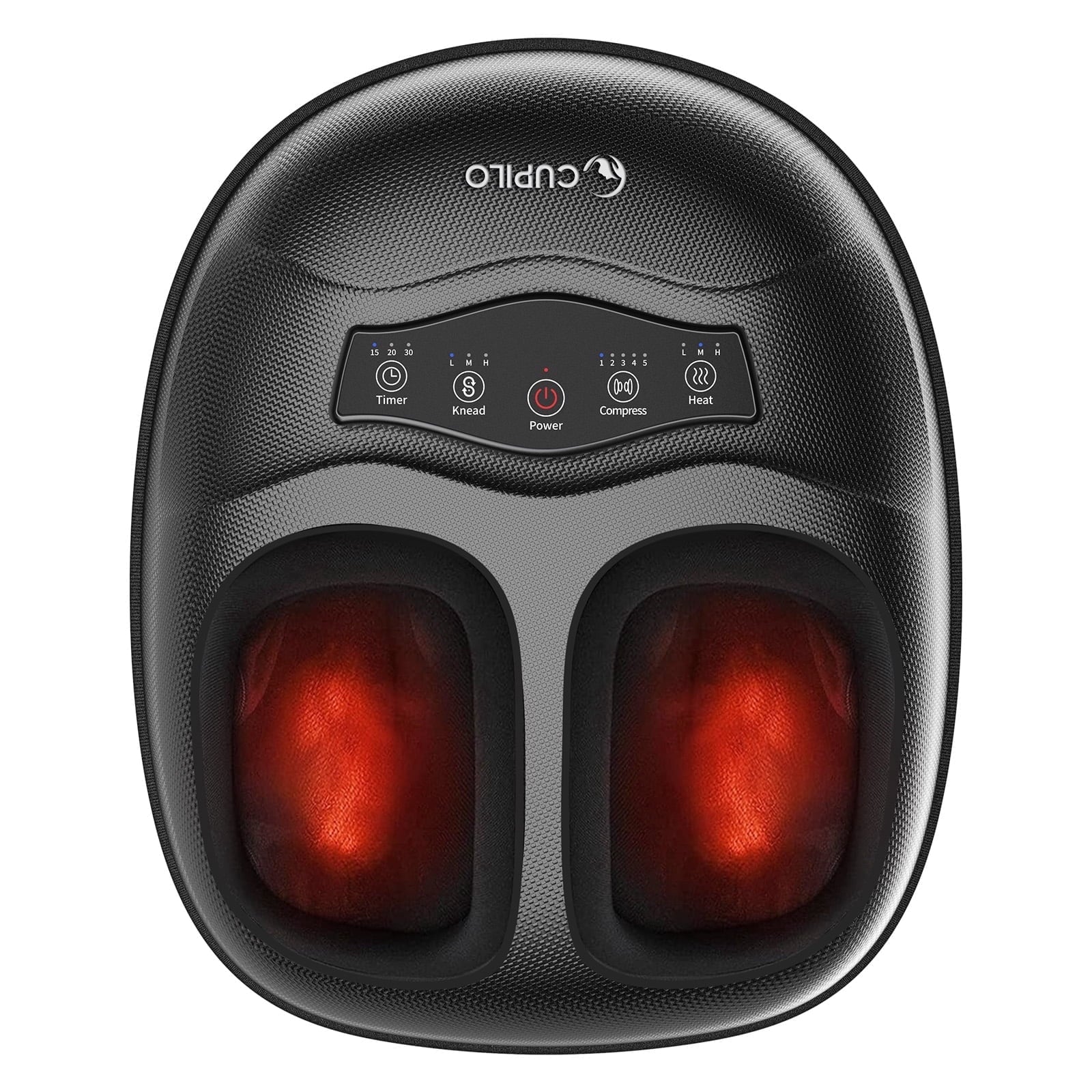 CPL-5555-WM CuPiLo Foot Massager with Heat, Shiatsu Foot Massage Machine, Deep Kneading & Adjustable Compression, 3 Heat Levels, Fits Up to Size 13, Home Relax for Women Men