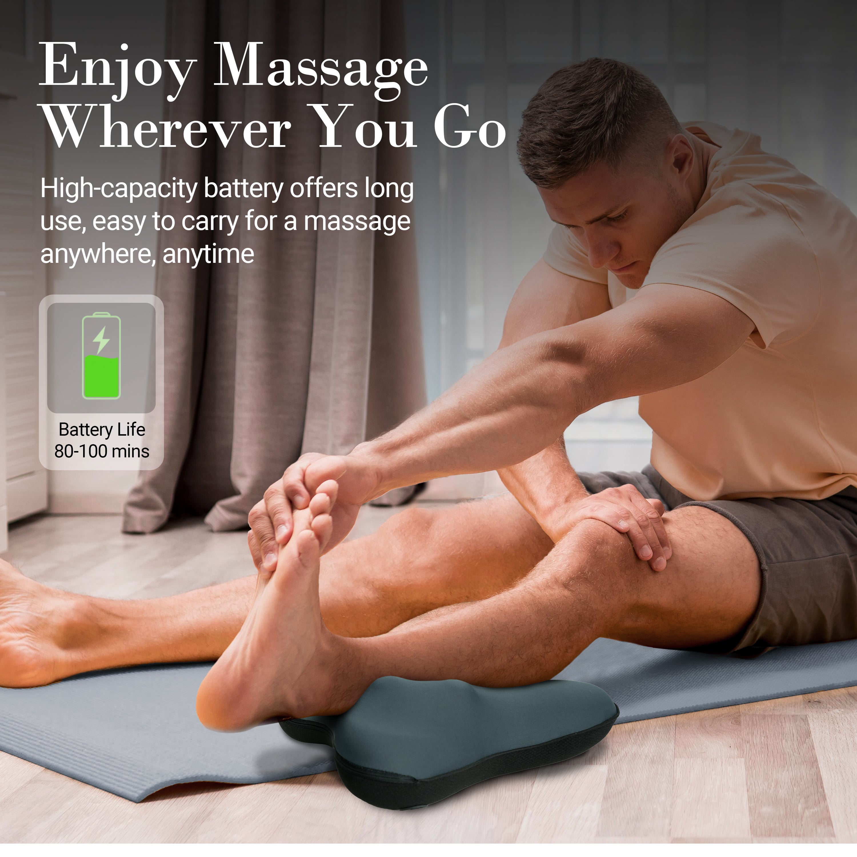 WM-1147 CuPiLo Cordless Back Massager, Shiatsu Neck and back Massager with Heat for Muscle Pain Relief, Kneading Massage Pillow for Neck, Back, Shoulder, Fathers Day Dad Gifts for Men Husband