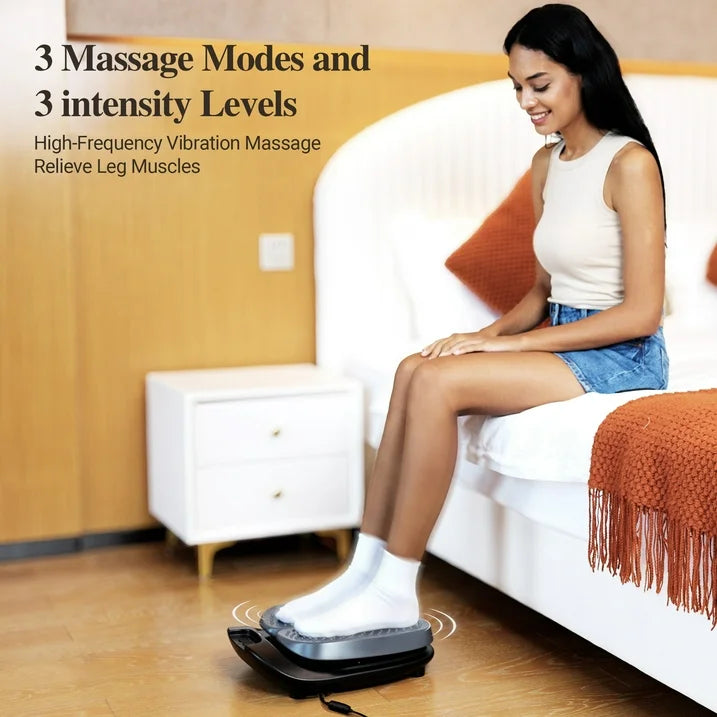 3-mode vibrating foot massager with 3 intensities - high-frequency vibration relieves leg muscle fatigue.