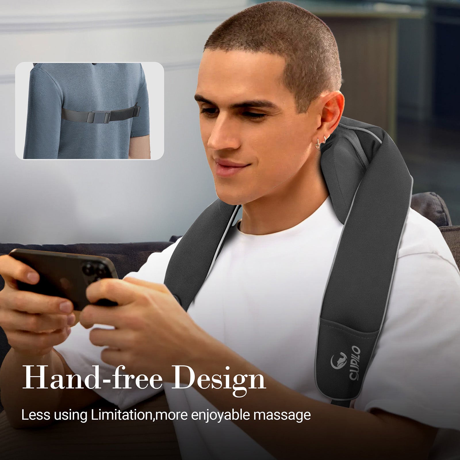 CPL-6682R-WM Cupilo Shiatsu Neck and Back Massager with Heat & Remote Control, 6D Cordless Electric Deep Tissue Kneading Massage Pillow for Shoulder Leg Body Muscle Pain Relief, Gifts for Men Women Home Office Us