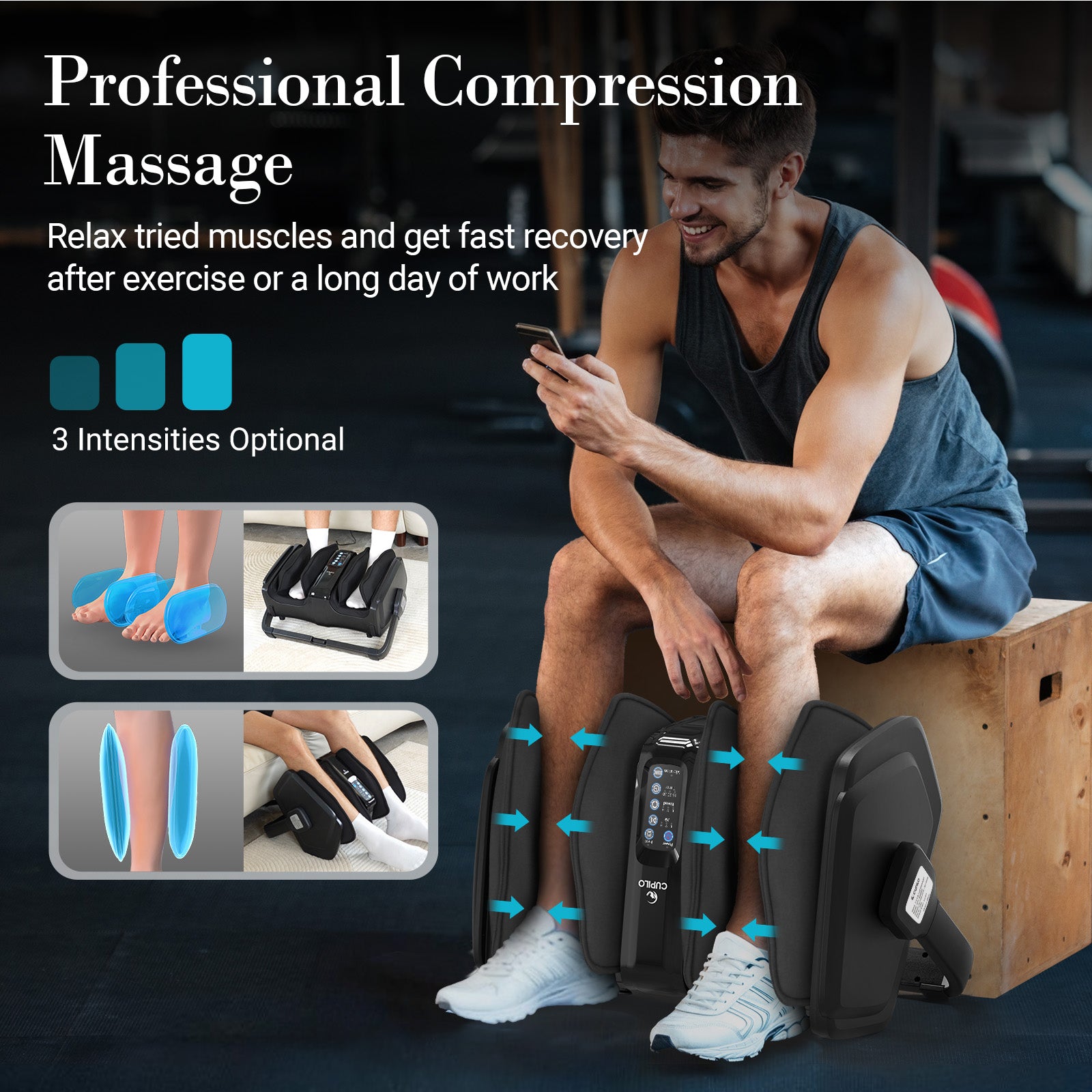 CuPiLo Shiatsu Foot and Calf Massager with Remote Control - CPL-5599RC