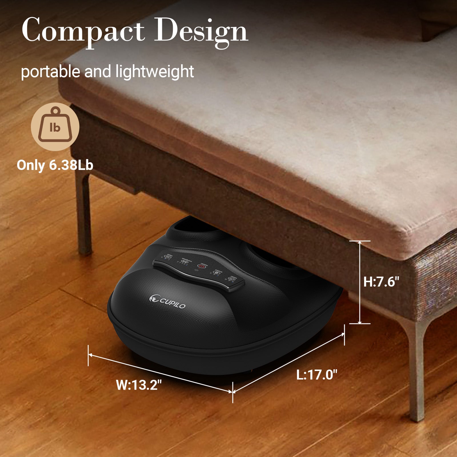 CuPiLo Smart APP-Controlled Foot Massager with Heat - FSA/HSA Eligible - CPL-5555S