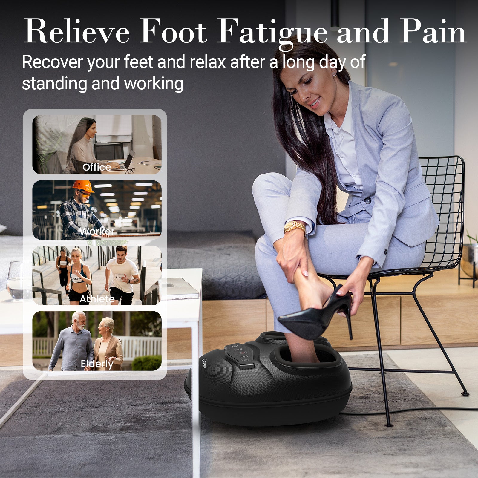 CuPiLo Smart APP-Controlled Foot Massager with Heat - FSA/HSA Eligible - CPL-5555S