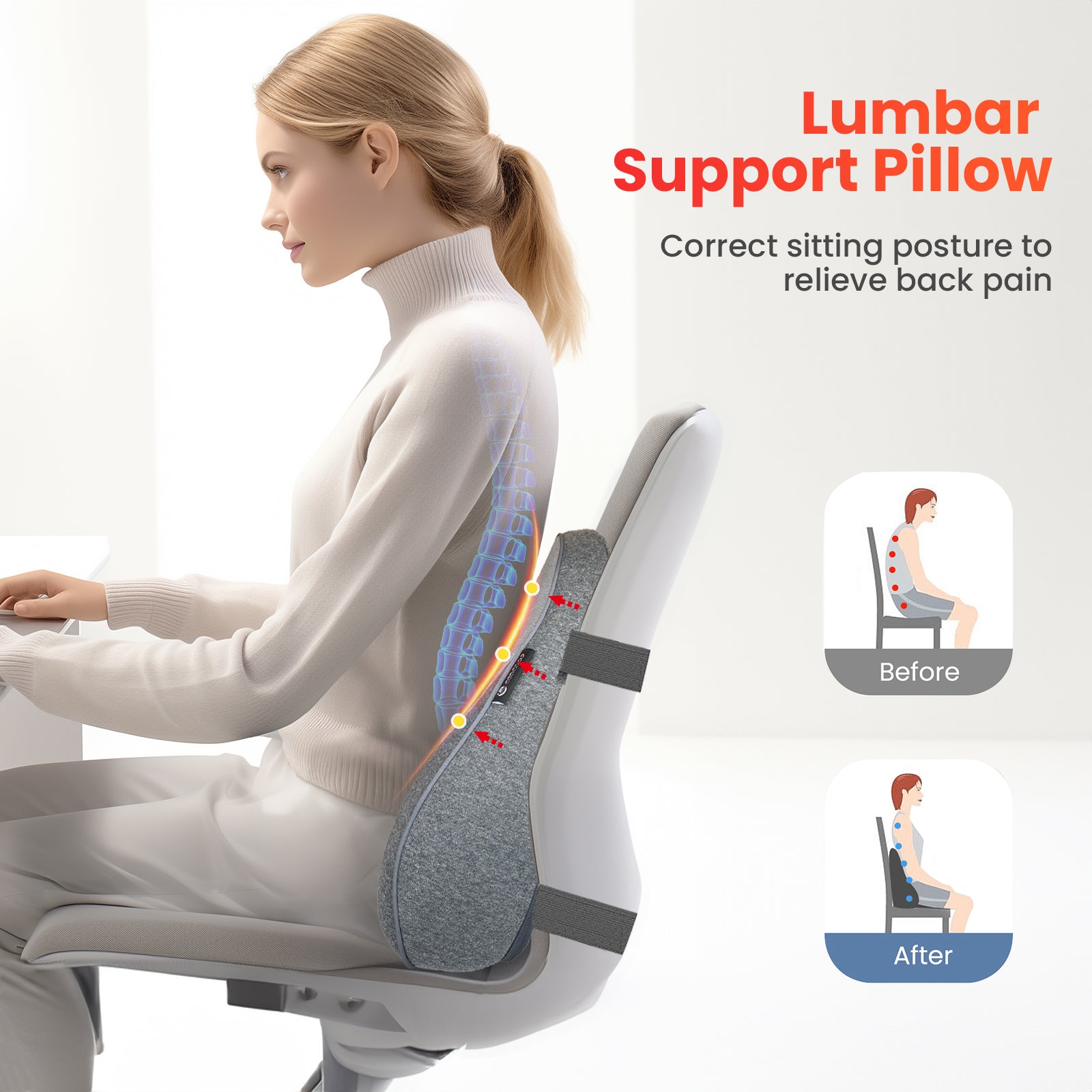 Cupilo Lumbar Support Pillow for Office Chair - CPL-1306