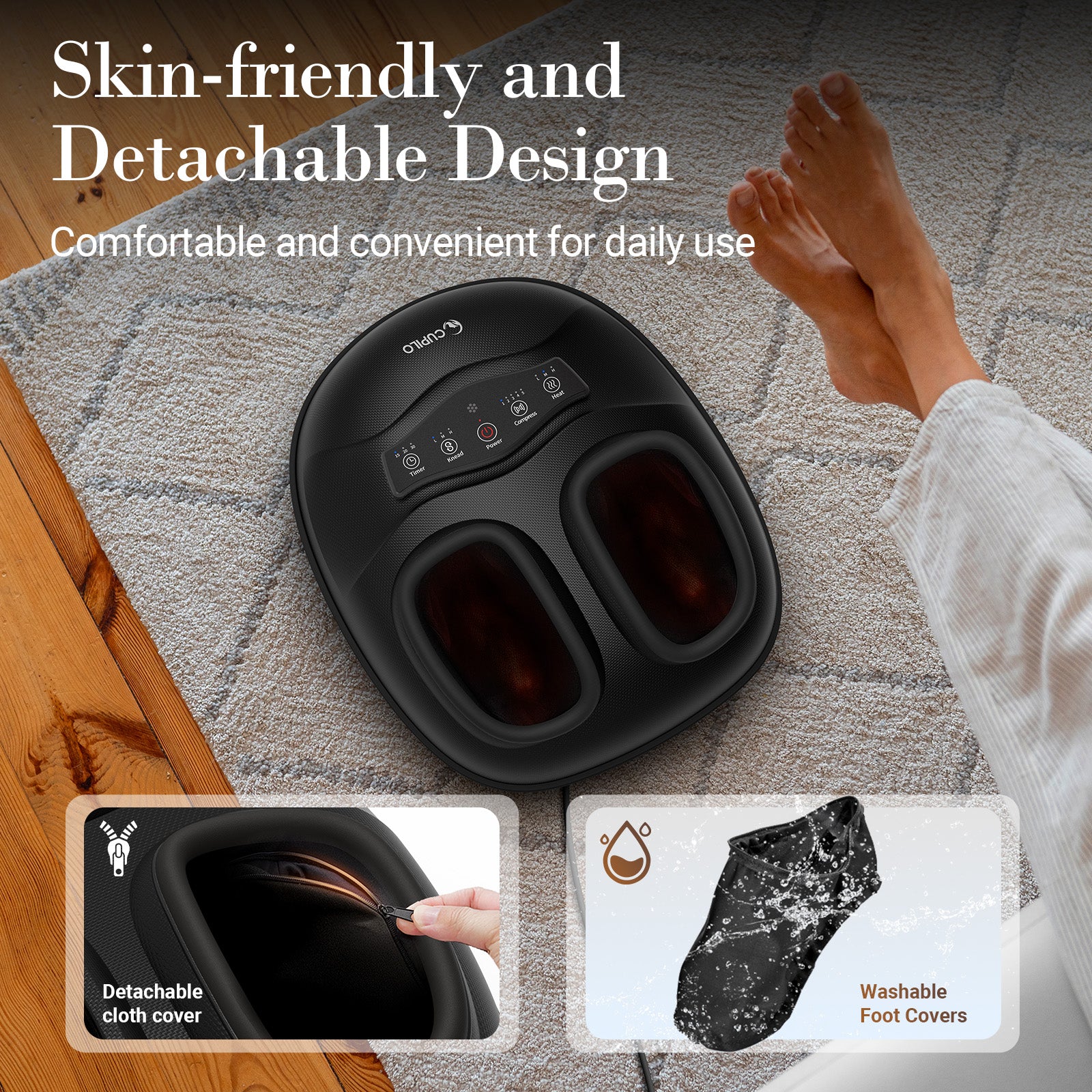 CuPiLo Smart APP-Controlled Foot Massager with Heat - FSA/HSA Eligible - CPL-5555S