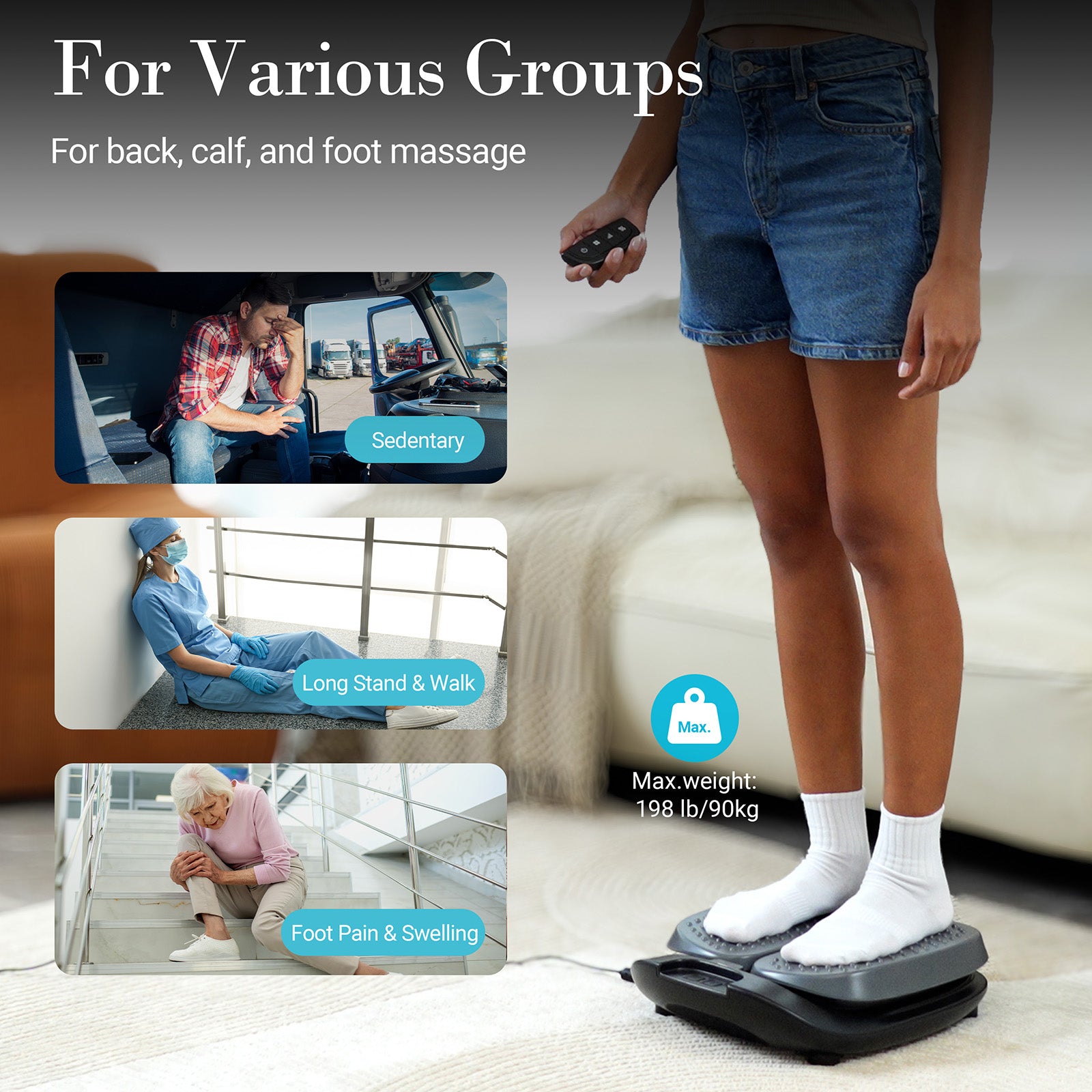 CuPiLo Adjustable Vibration Feet Massager with Remote Control - CPL-5591