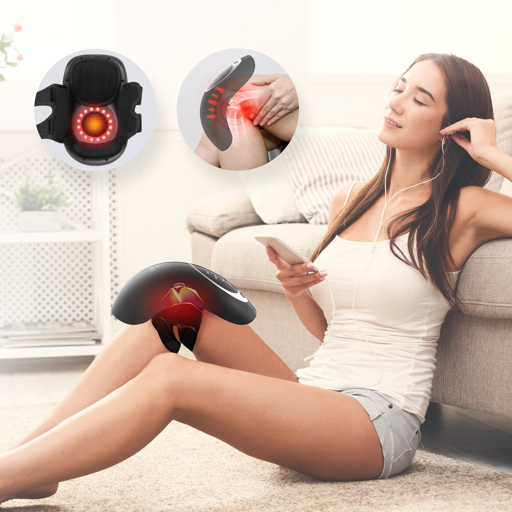 Cupilo Knee Massager with heating, Vibrating Heated Knee Brace Wrap, Vibration Knee Heating Pad,3 Adjustable,Gifts for Men,Women
