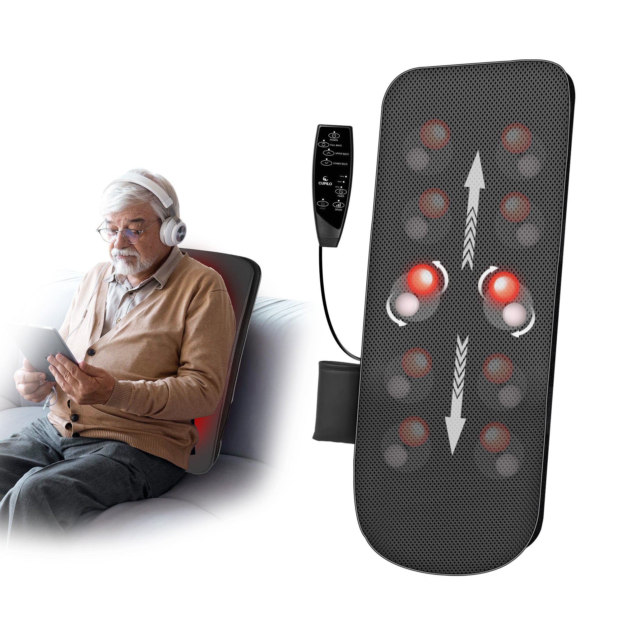 Back Massager - 3D Deep Tissue Kneading for Back Pain Relief - CPL-2241