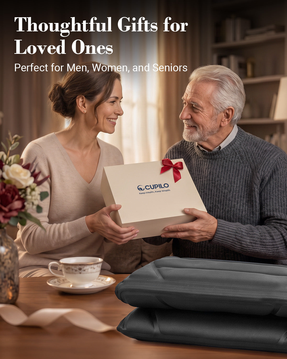 CuPiLo 66.5" Full Body Heated Massage Mat with 10 Motors & 4 Heat Zones - CPL-3355-GRY