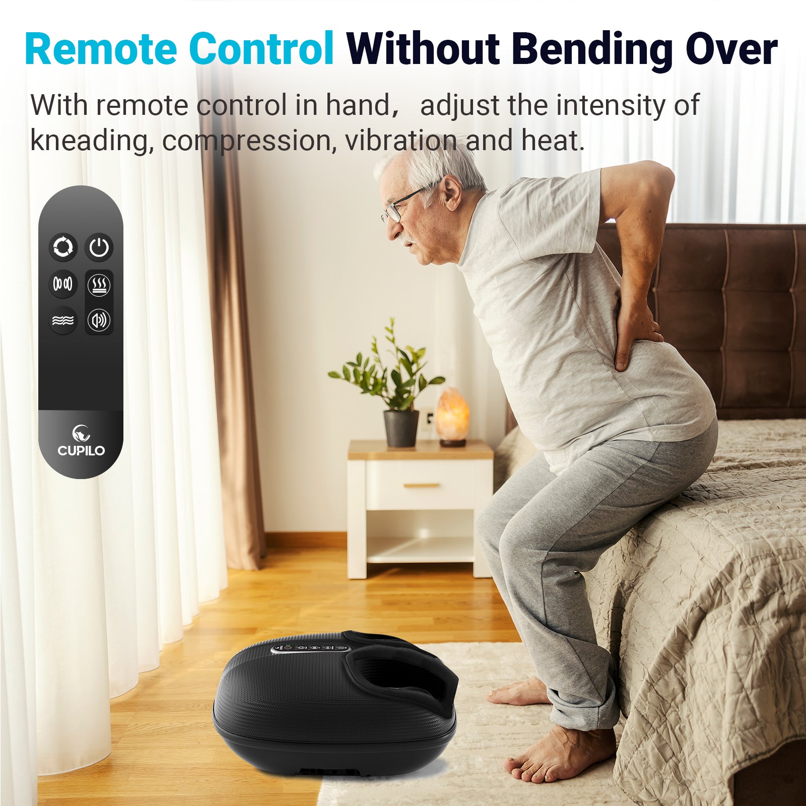 CuPiLo Foot Massager with Heat, Shiatsu Deep Knead Feet Massager with Remote Control - CPL-5522RC