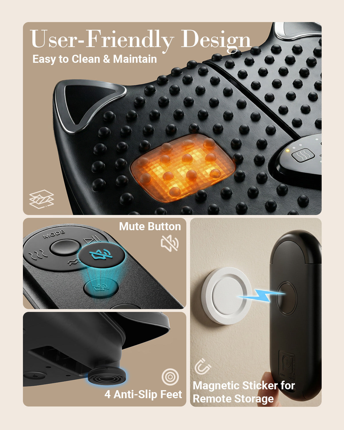 CuPiLo 2026 Upgraded Foot & Leg Massager | Vibration & Heat Therapy for Neuropathy Pain Relief and Better Circulation - CPL-5556R-BLK