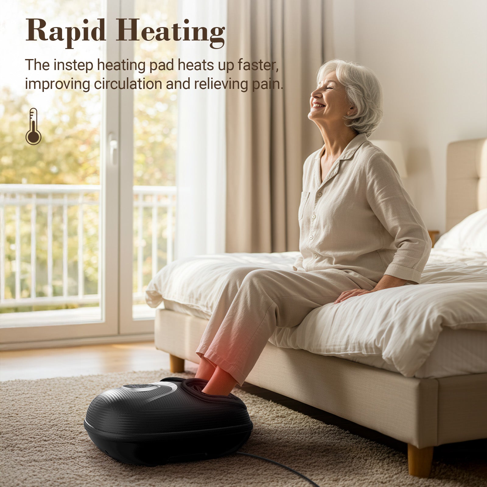 CPL-5522-WM Cupilo Foot Massager with Heat, Shiatsu Foot Massager Machine with 5 Deep Kneading Therapy Pressure for Plantar Fasciitis, Neuropathy, Blood Circulation, Birthday Gifts for Women Men 13
