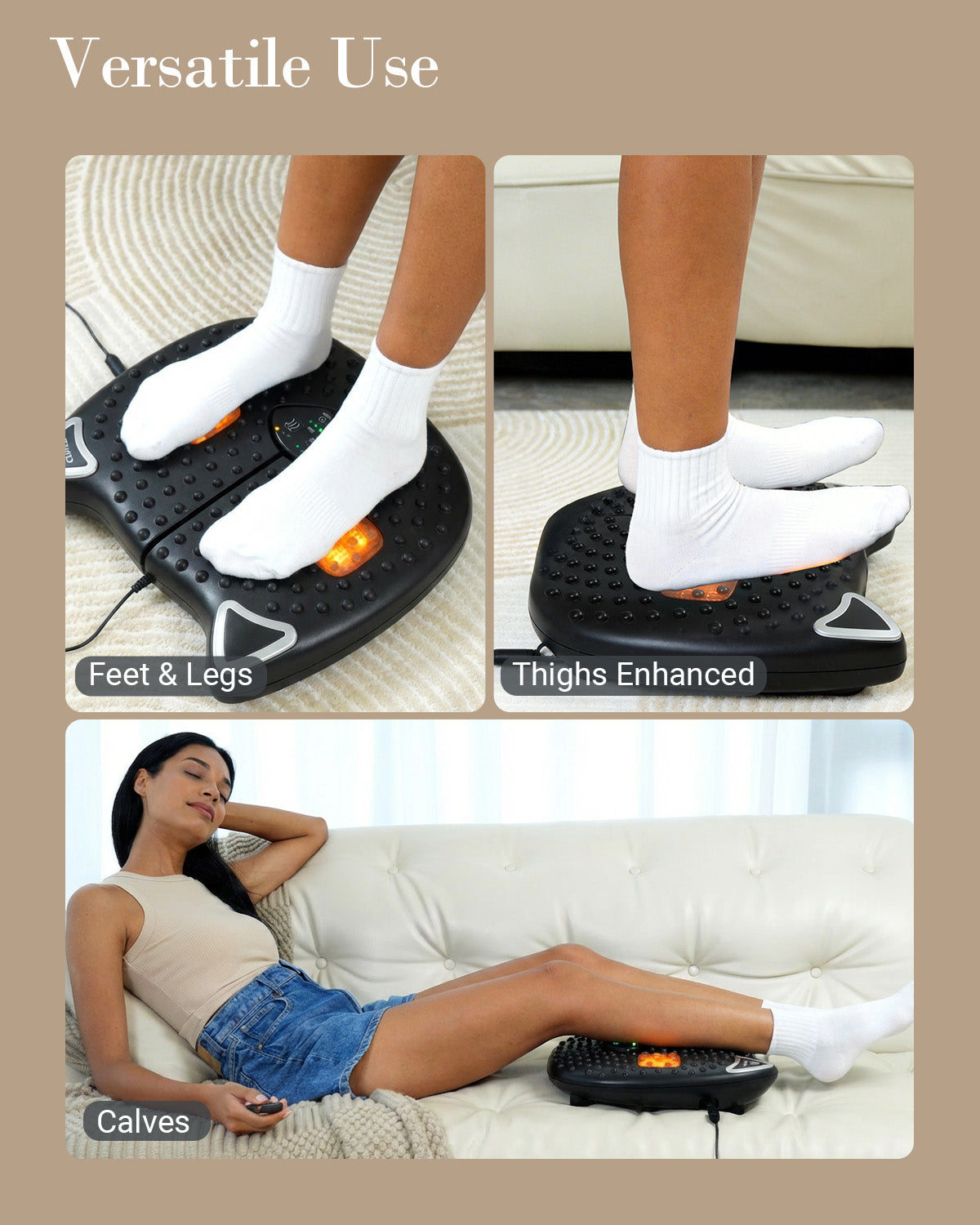 CuPiLo 2026 Upgraded Foot & Leg Massager | Vibration & Heat Therapy for Neuropathy Pain Relief and Better Circulation - CPL-5556R-BLK