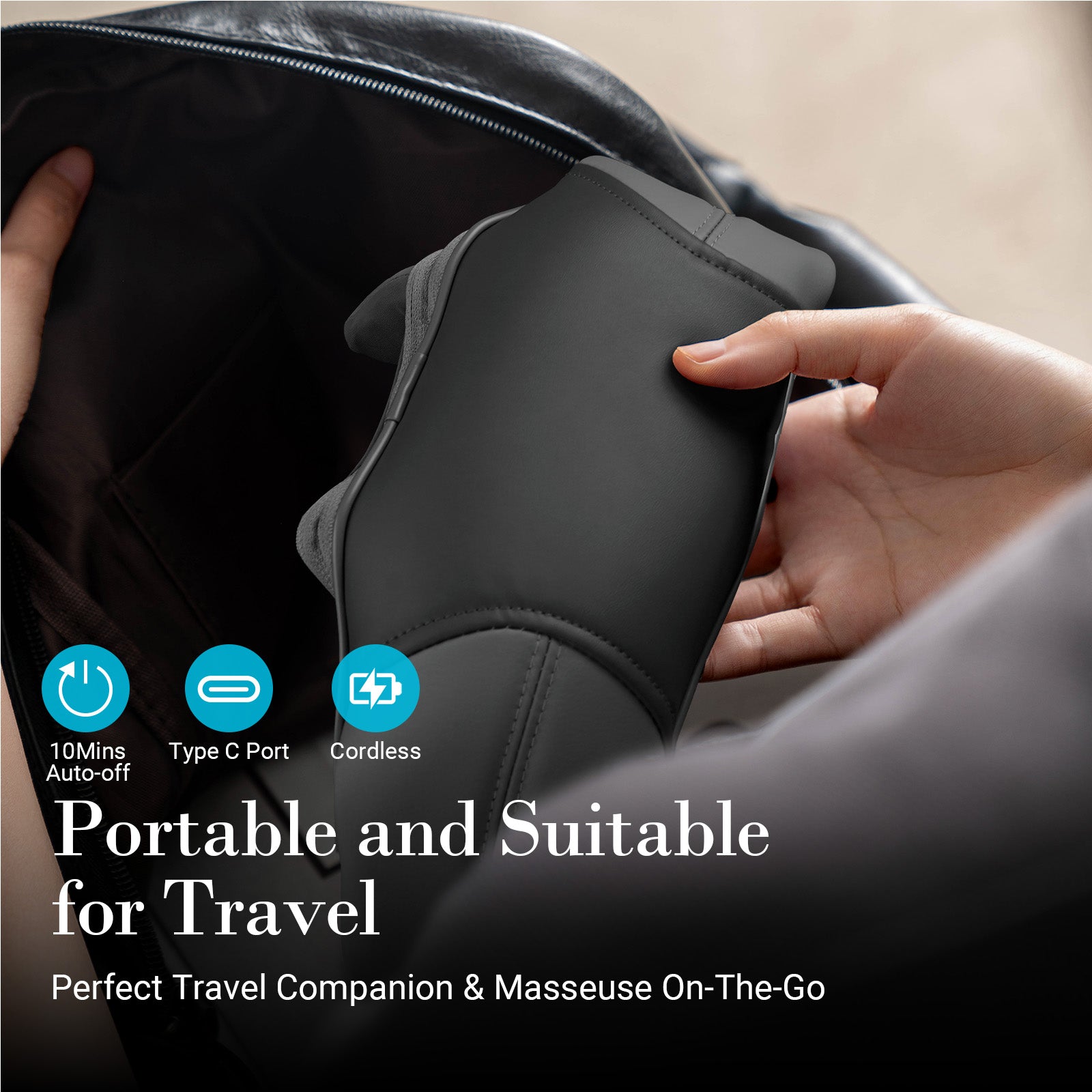 CPL-6681-WM Cupilo Shiatsu Neck and Back Massager with Heat, 4D Cordless Electric Deep Tissue Kneading Massage Pillow for Shoulder Leg Body Muscle Pain Relief, Gift for Men Women Home Office Use