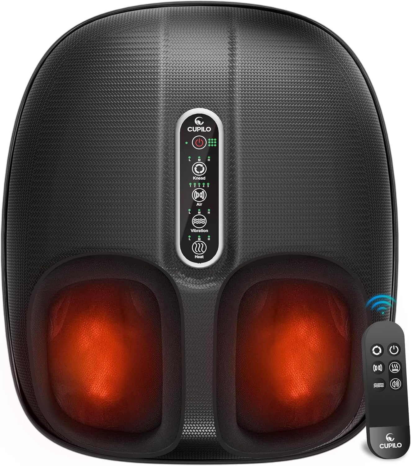Cupilo Foot Massager Machine with Heat & Remote Control, Shiatsu Deep Kneading Foot Massager for Plantar Fasciitis, Tired Muscles, Neuropathy, Blood Circulation, Birthday Gifts, Size up to 13''